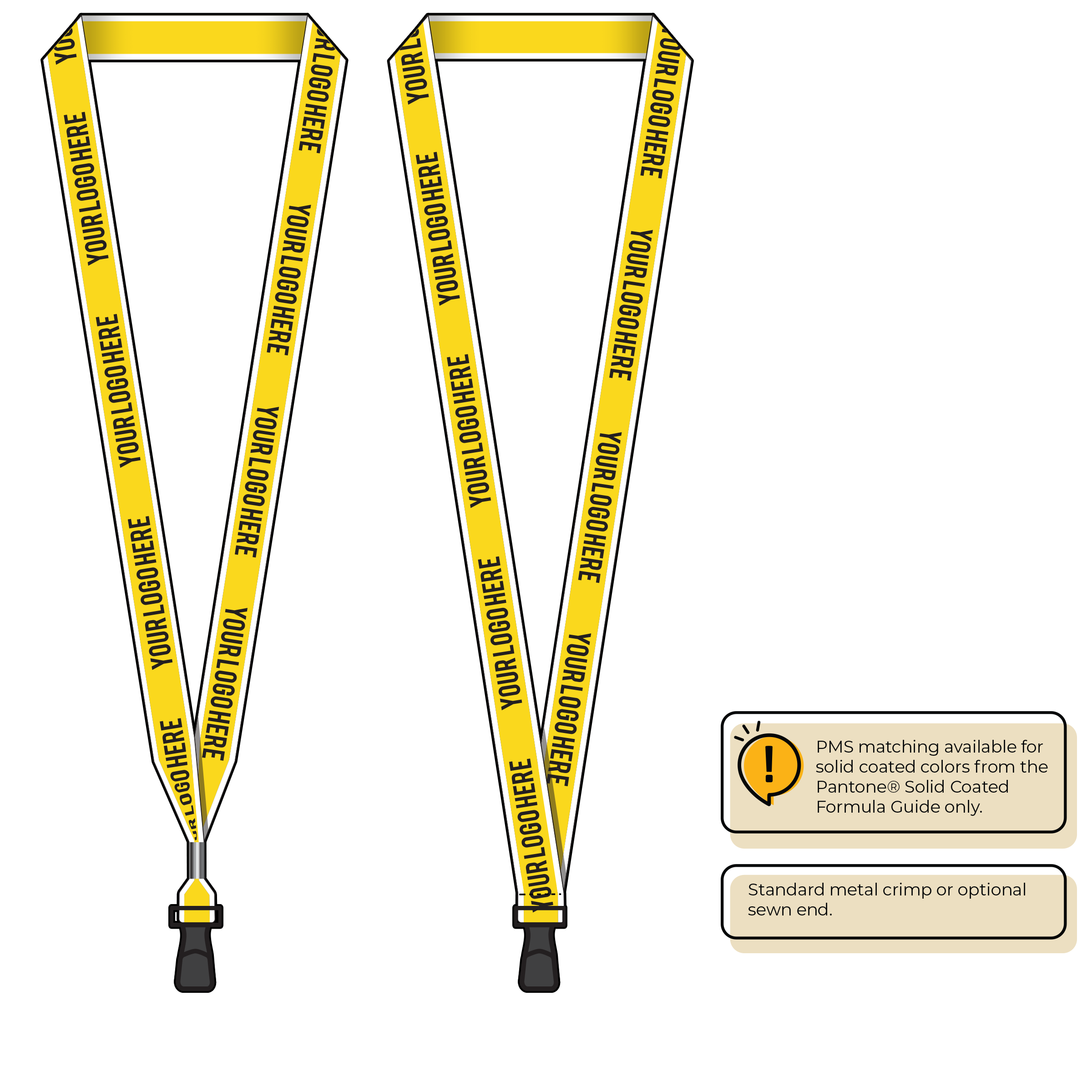 BHW013 | 3/4" White Border Silkscreen Lanyards