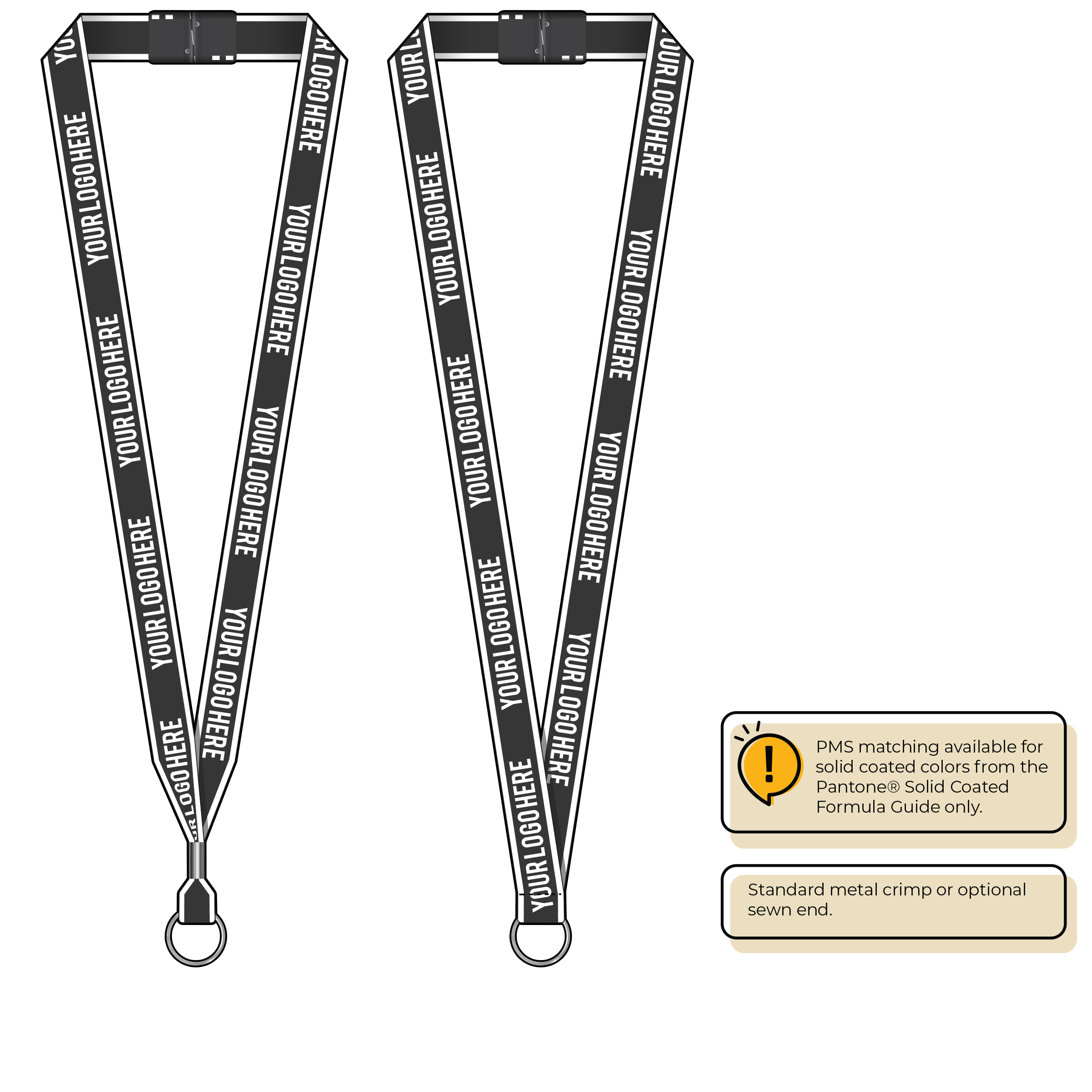 BHW013 | 3/4" White Border Silkscreen Lanyards