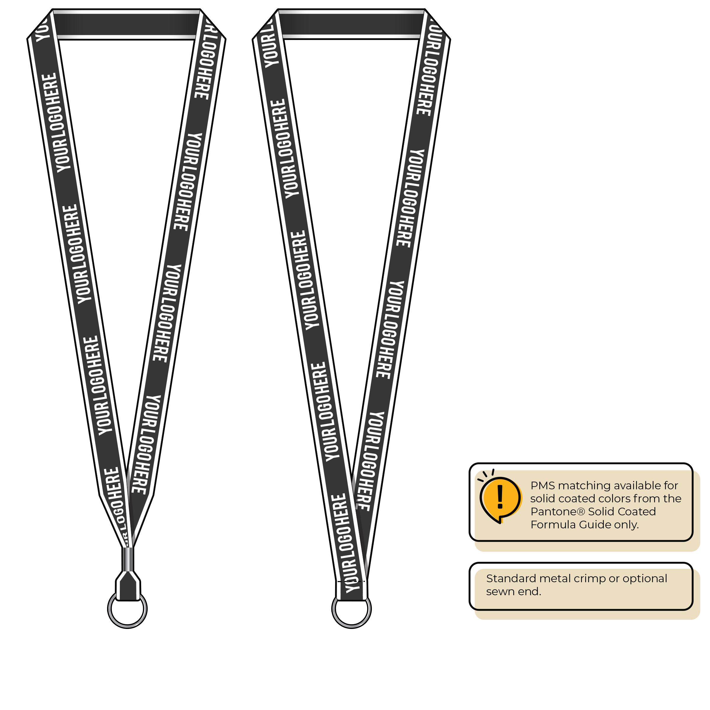 BHW013 | 3/4" White Border Silkscreen Lanyards