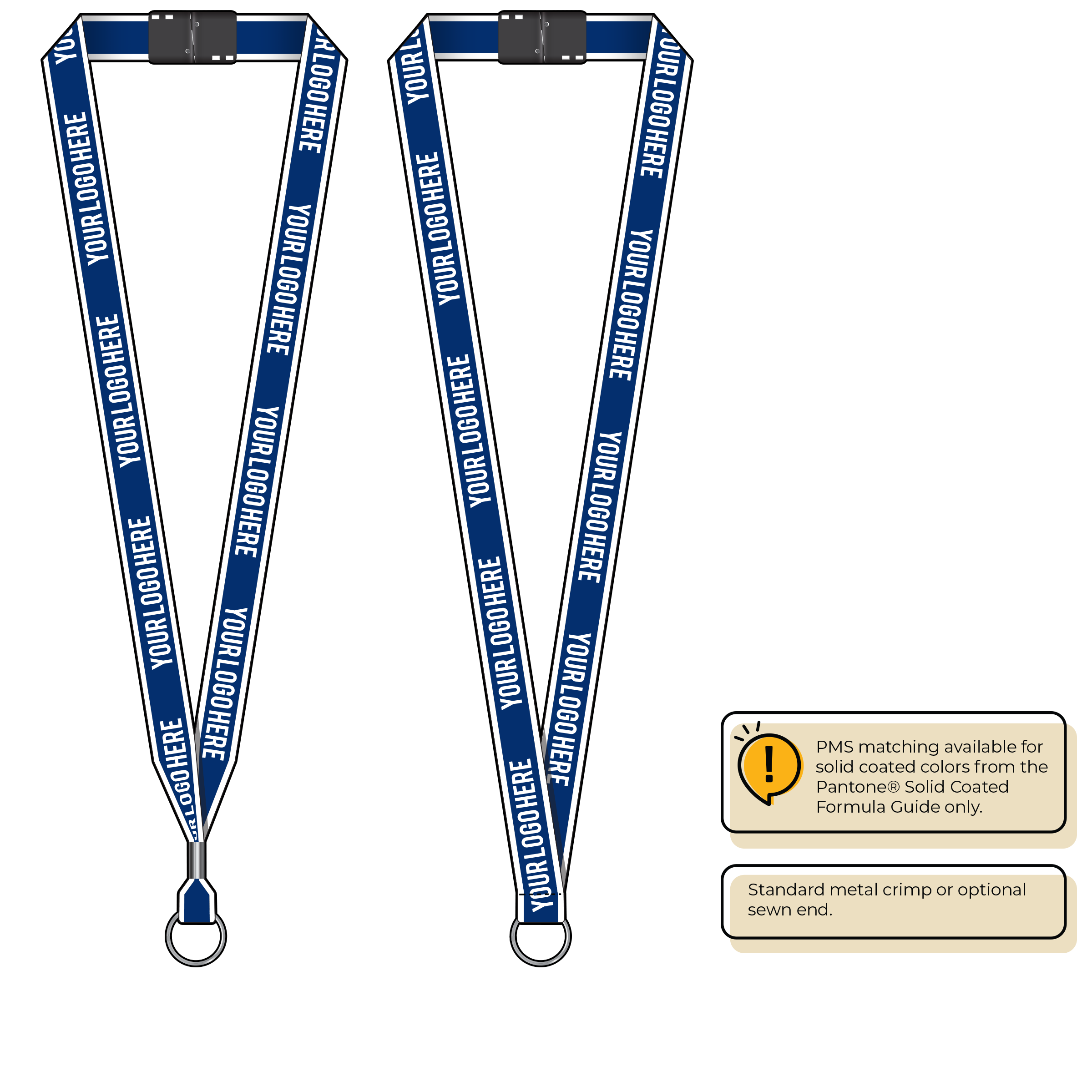 BHW013 | 3/4" White Border Silkscreen Lanyards