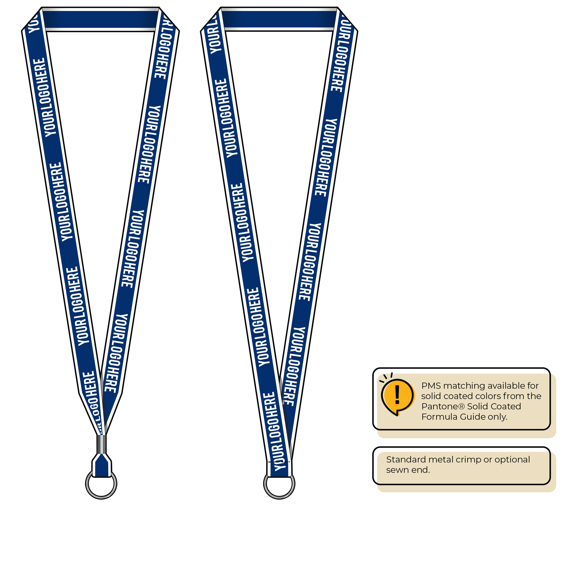 BHW013 | 3/4" White Border Silkscreen Lanyards