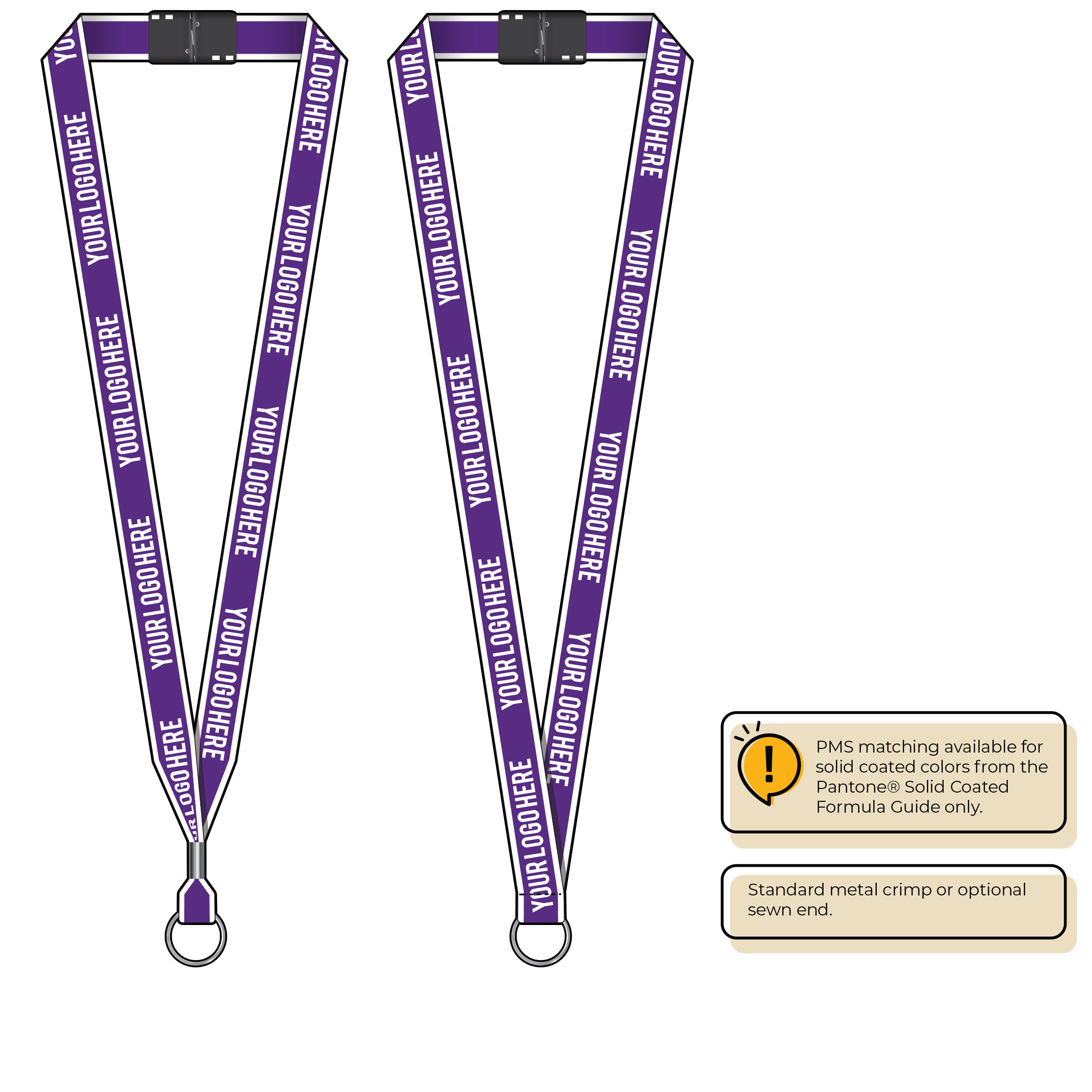 BHW013 | 3/4" White Border Silkscreen Lanyards