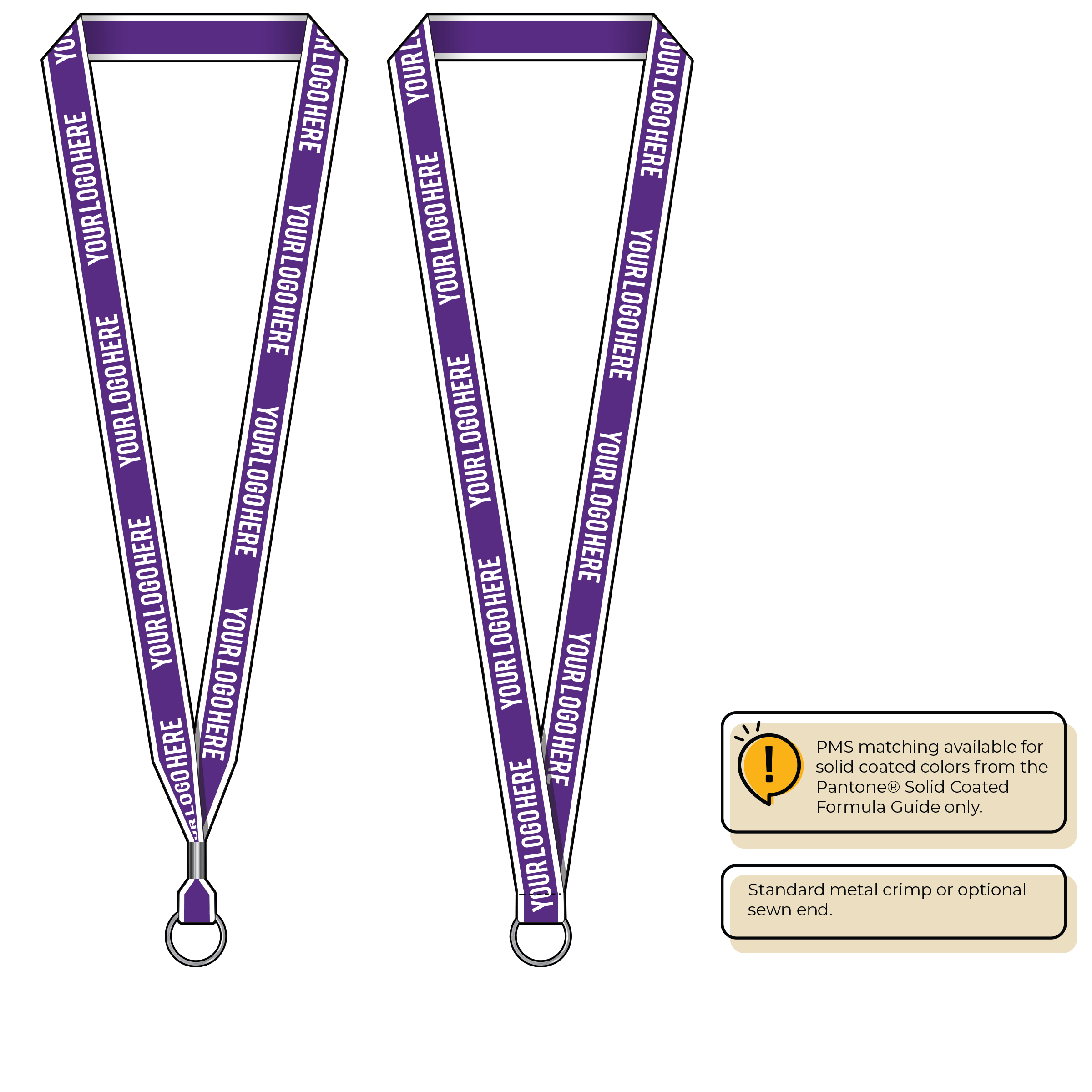 BHW013 | 3/4" White Border Silkscreen Lanyards