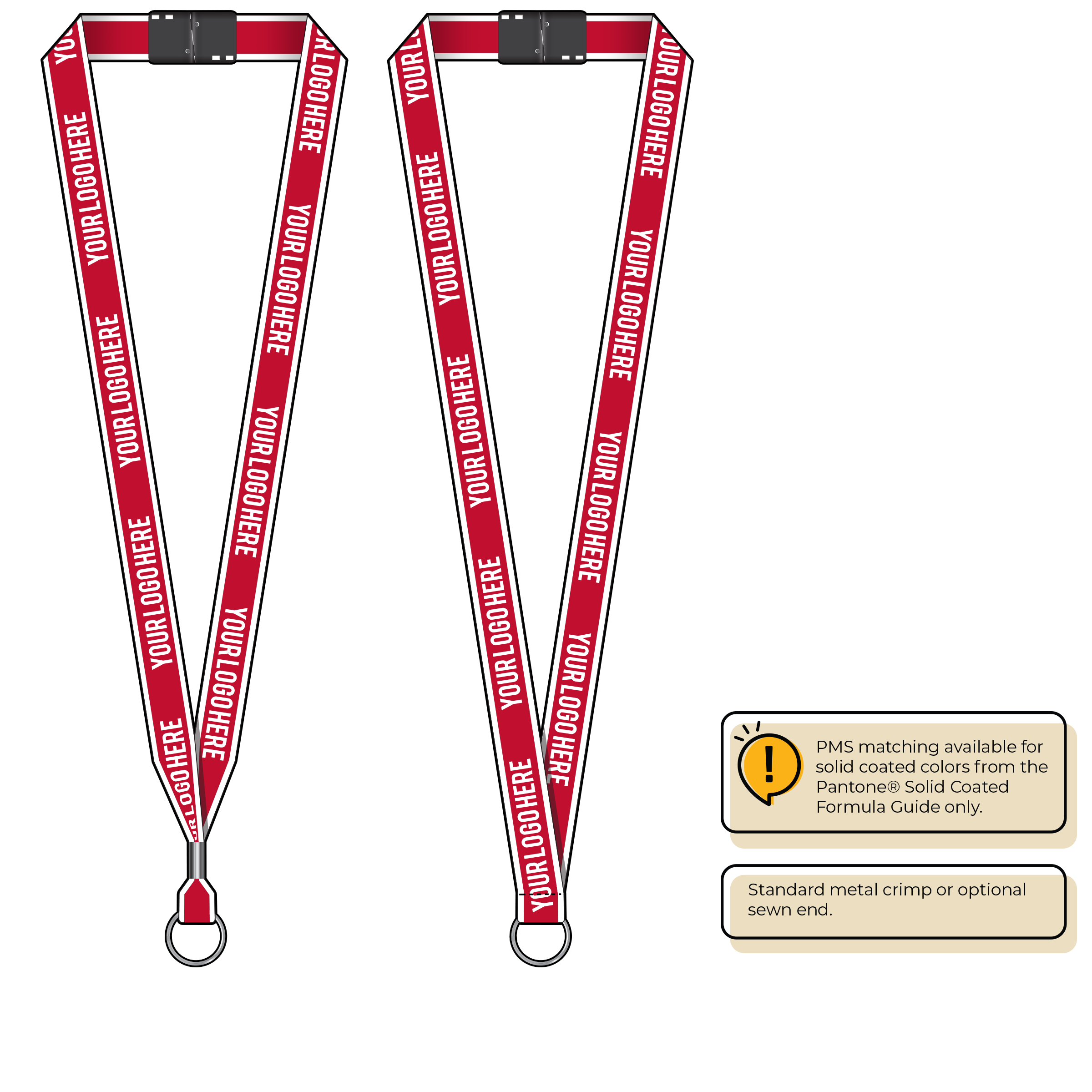 BHW013 | 3/4" White Border Silkscreen Lanyards