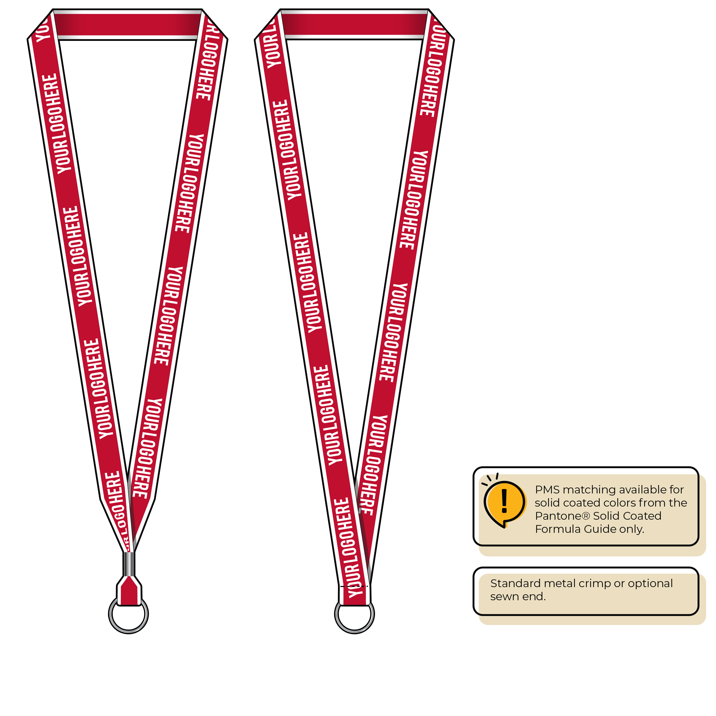 BHW013 | 3/4" White Border Silkscreen Lanyards
