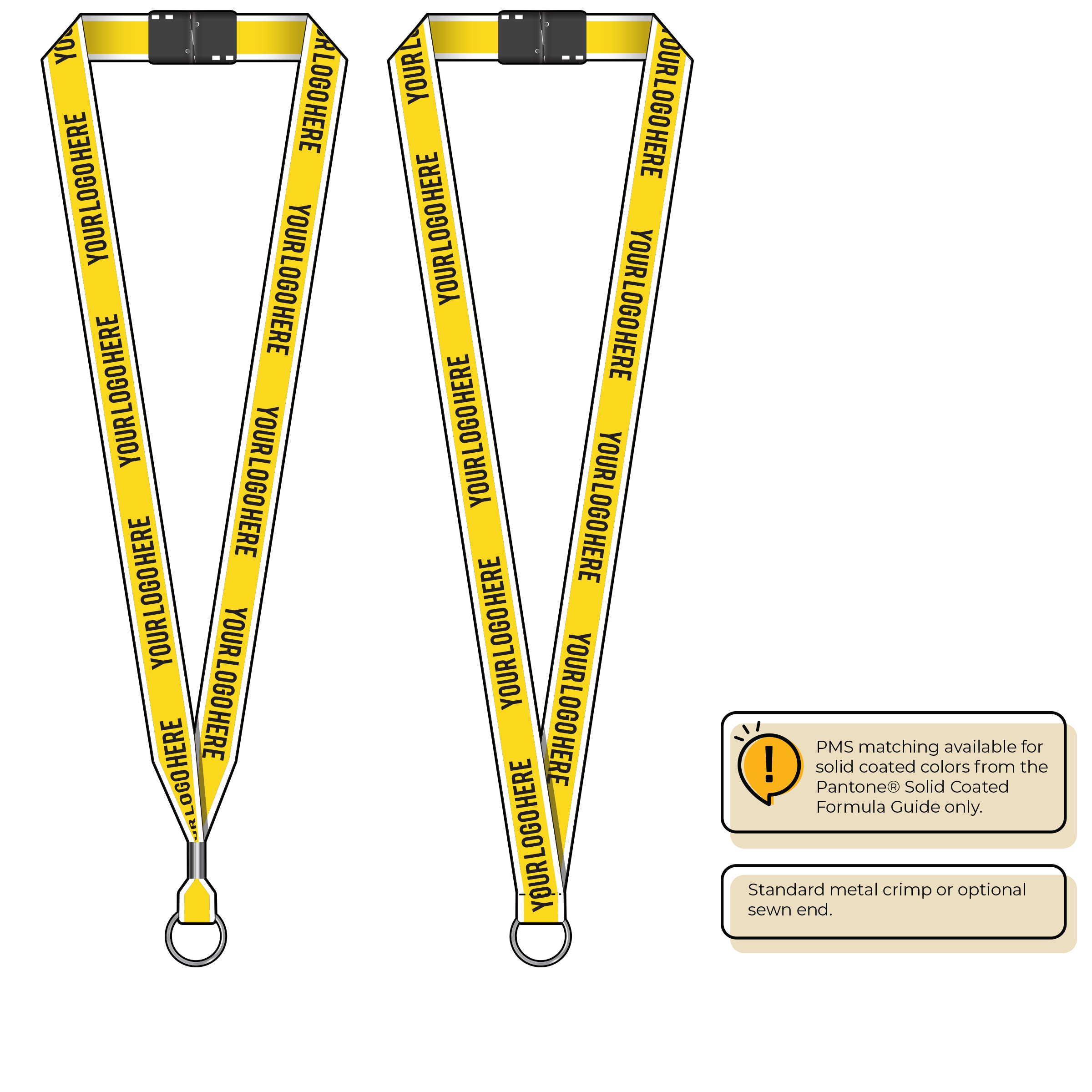 BHW013 | 3/4" White Border Silkscreen Lanyards