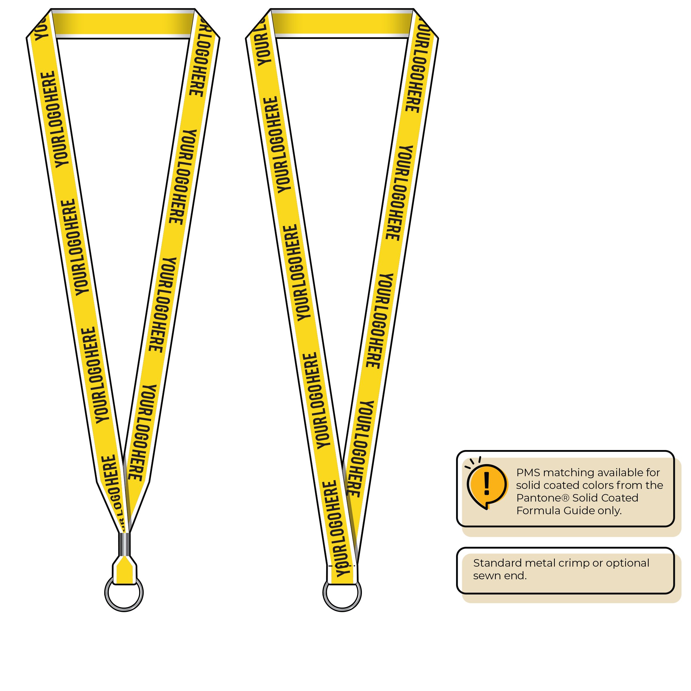 BHW013 | 3/4" White Border Silkscreen Lanyards