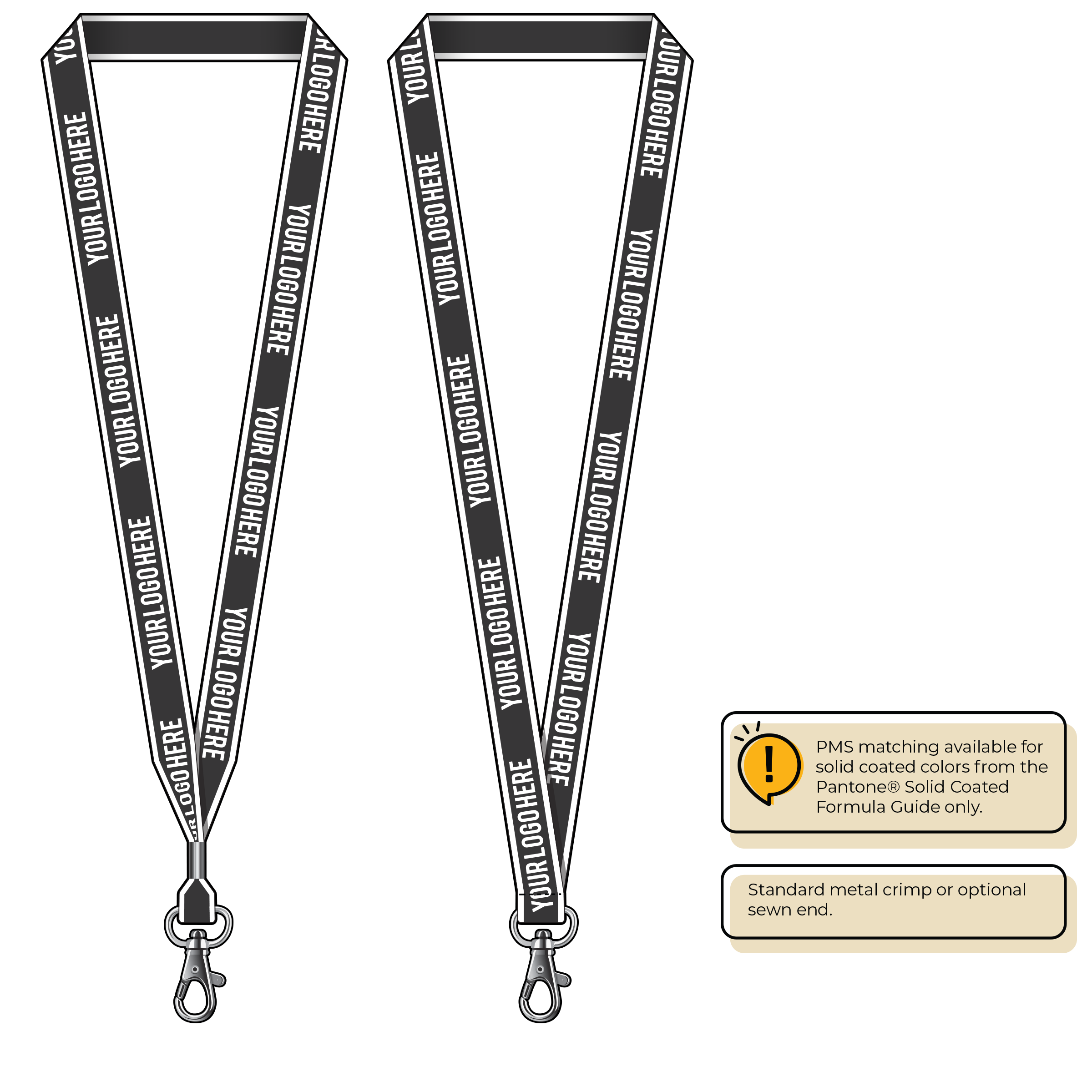 BHW013 | 3/4" White Border Silkscreen Lanyards