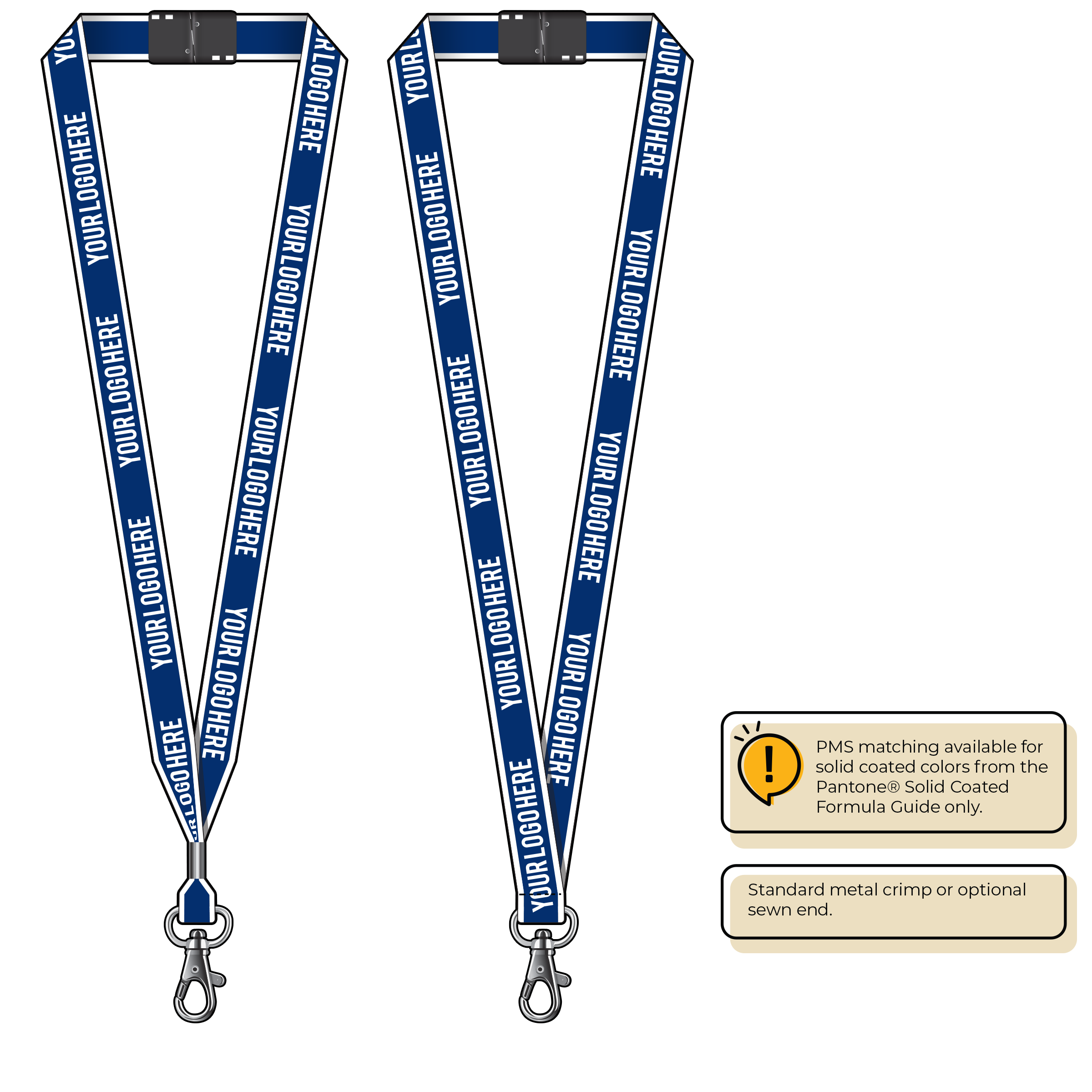 BHW013 | 3/4" White Border Silkscreen Lanyards