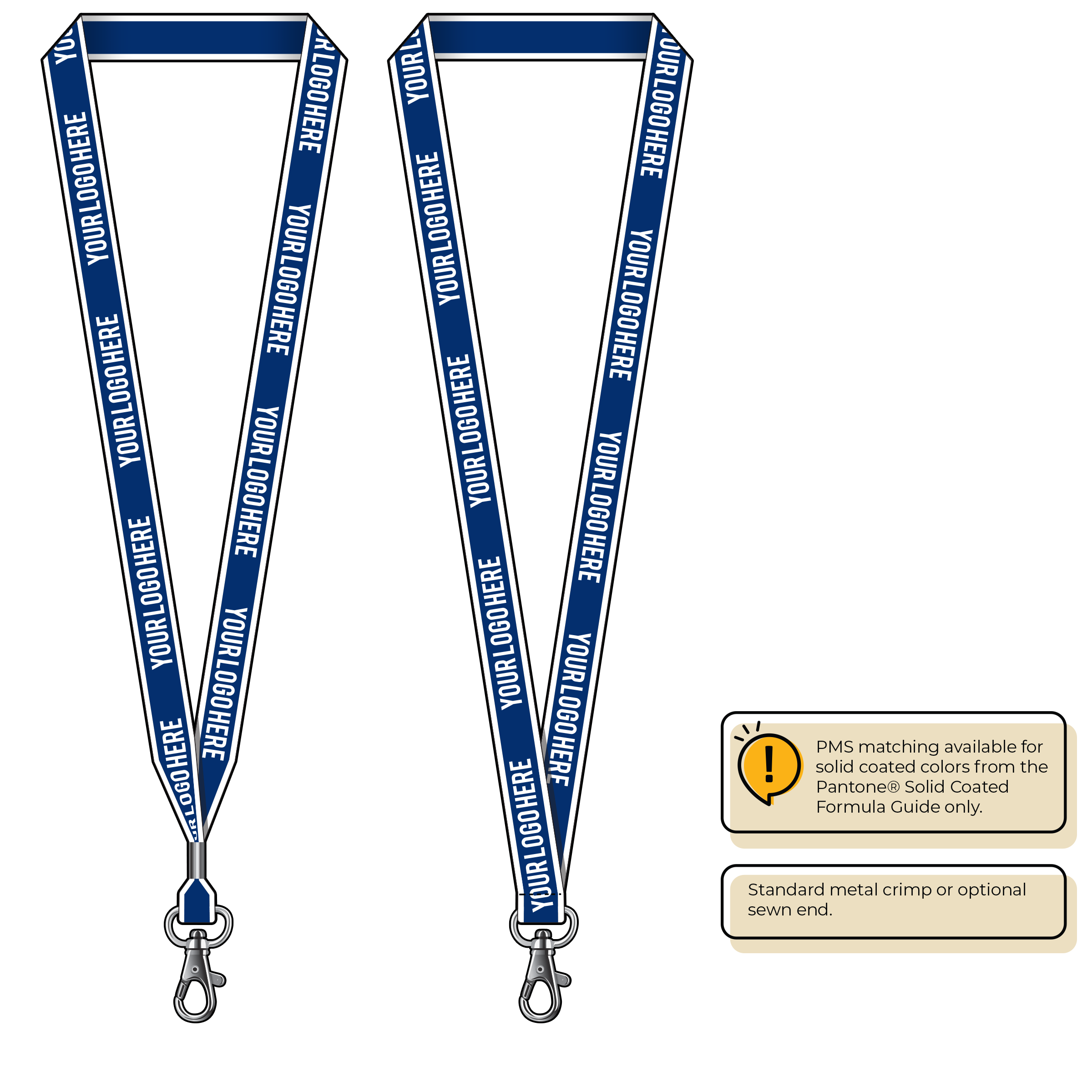 BHW013 | 3/4" White Border Silkscreen Lanyards
