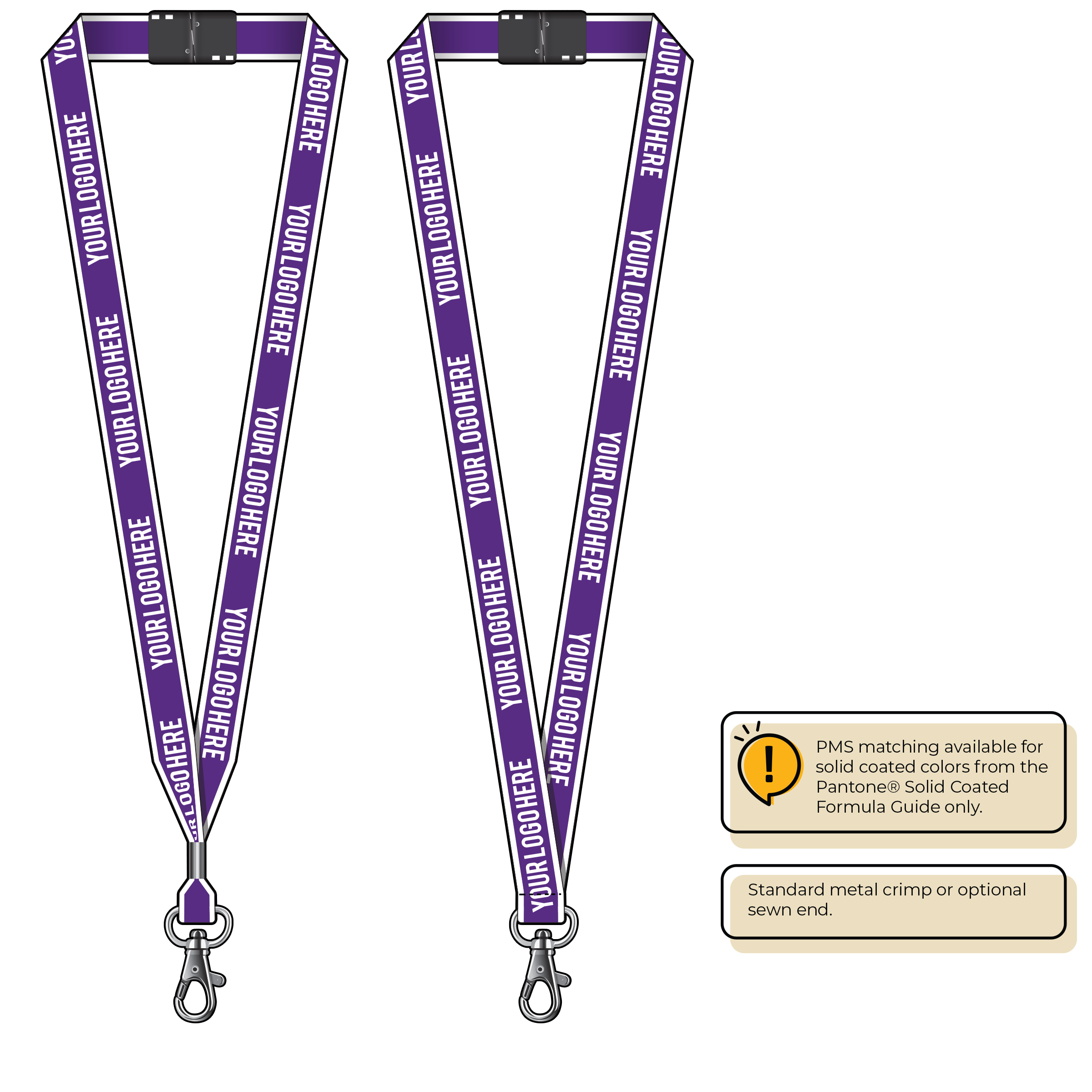 BHW013 | 3/4" White Border Silkscreen Lanyards