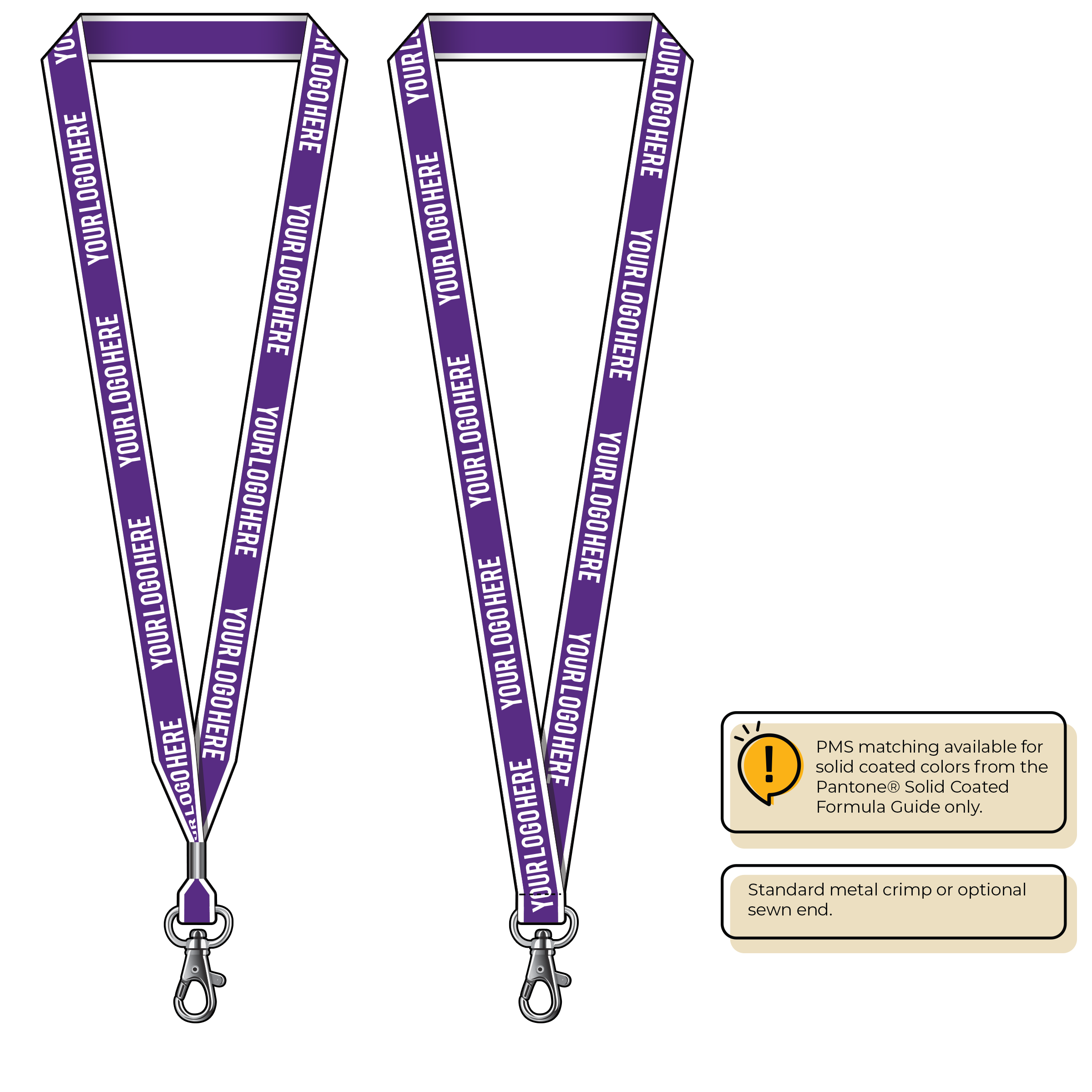 BHW013 | 3/4" White Border Silkscreen Lanyards