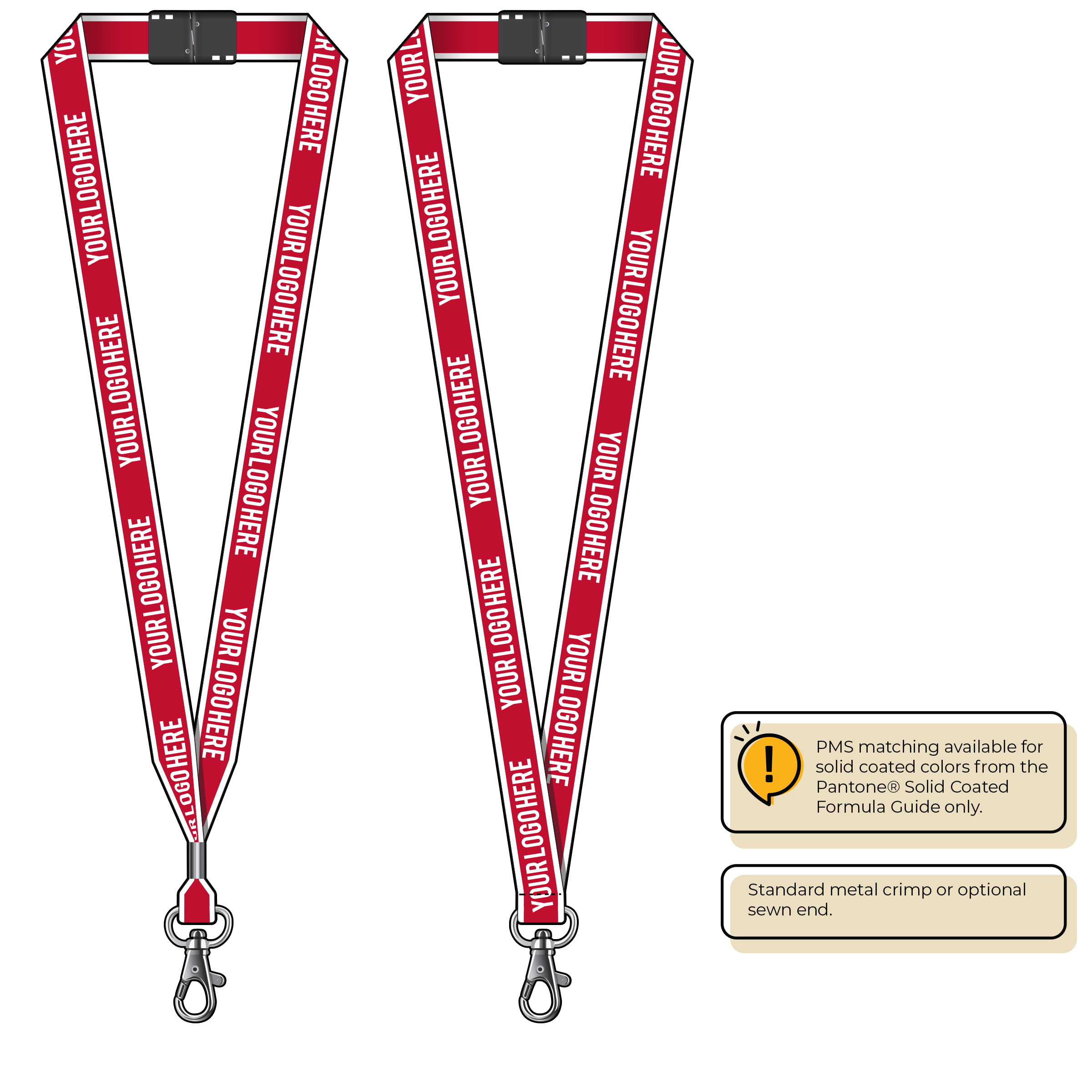 BHW013 | 3/4" White Border Silkscreen Lanyards