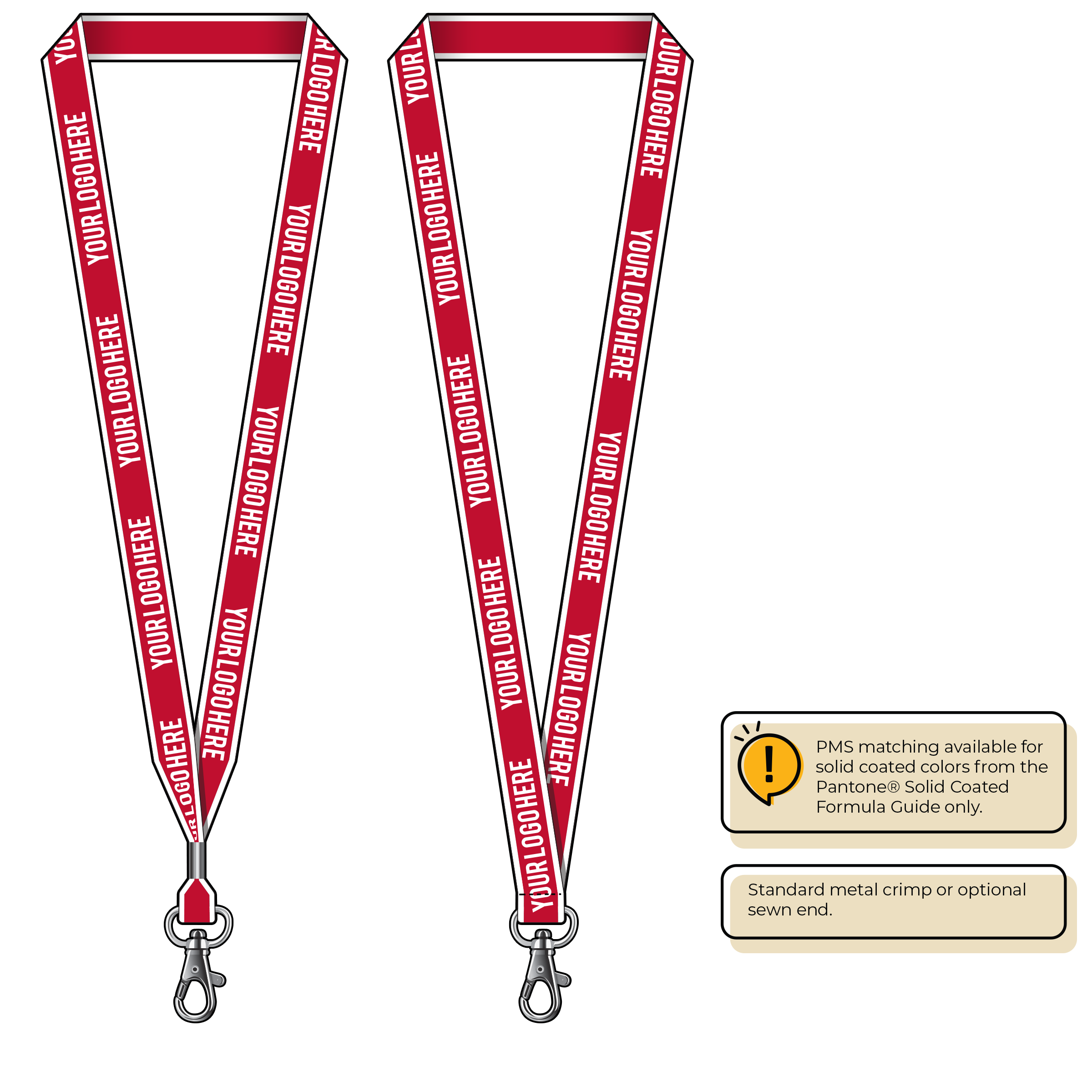 BHW013 | 3/4" White Border Silkscreen Lanyards
