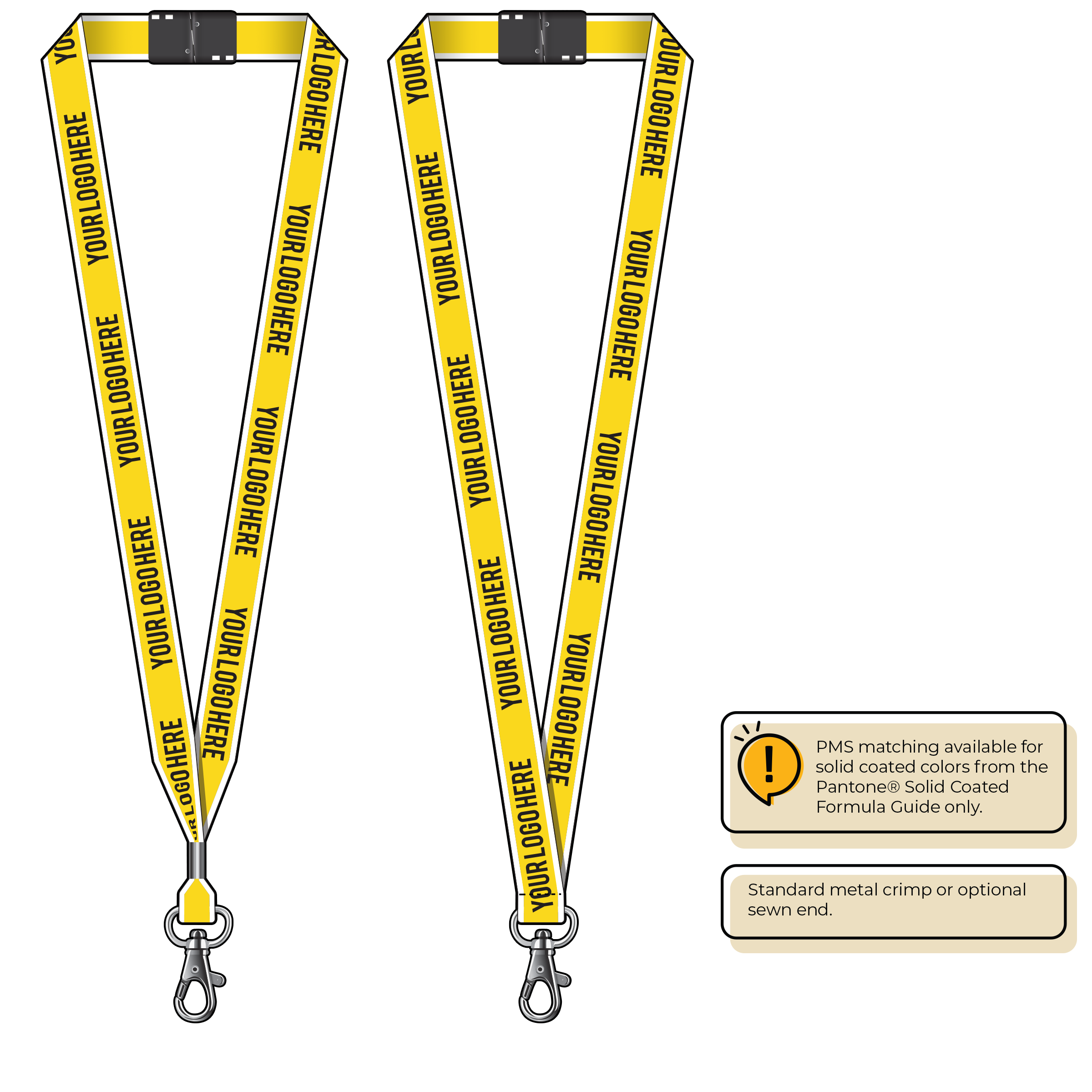 BHW013 | 3/4" White Border Silkscreen Lanyards