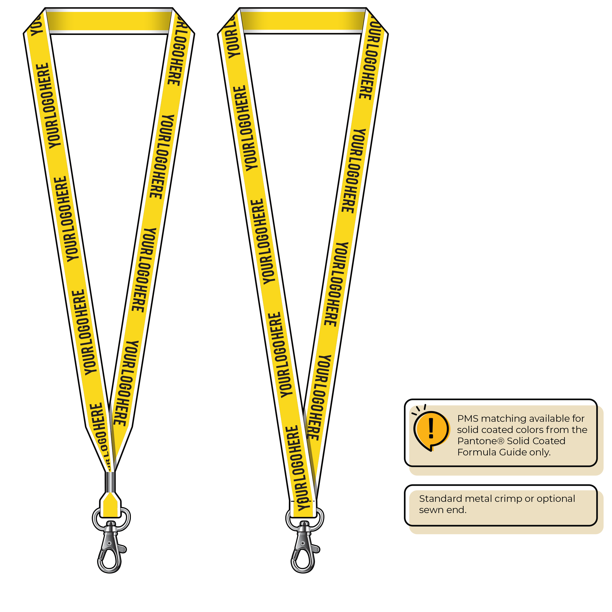 BHW013 | 3/4" White Border Silkscreen Lanyards