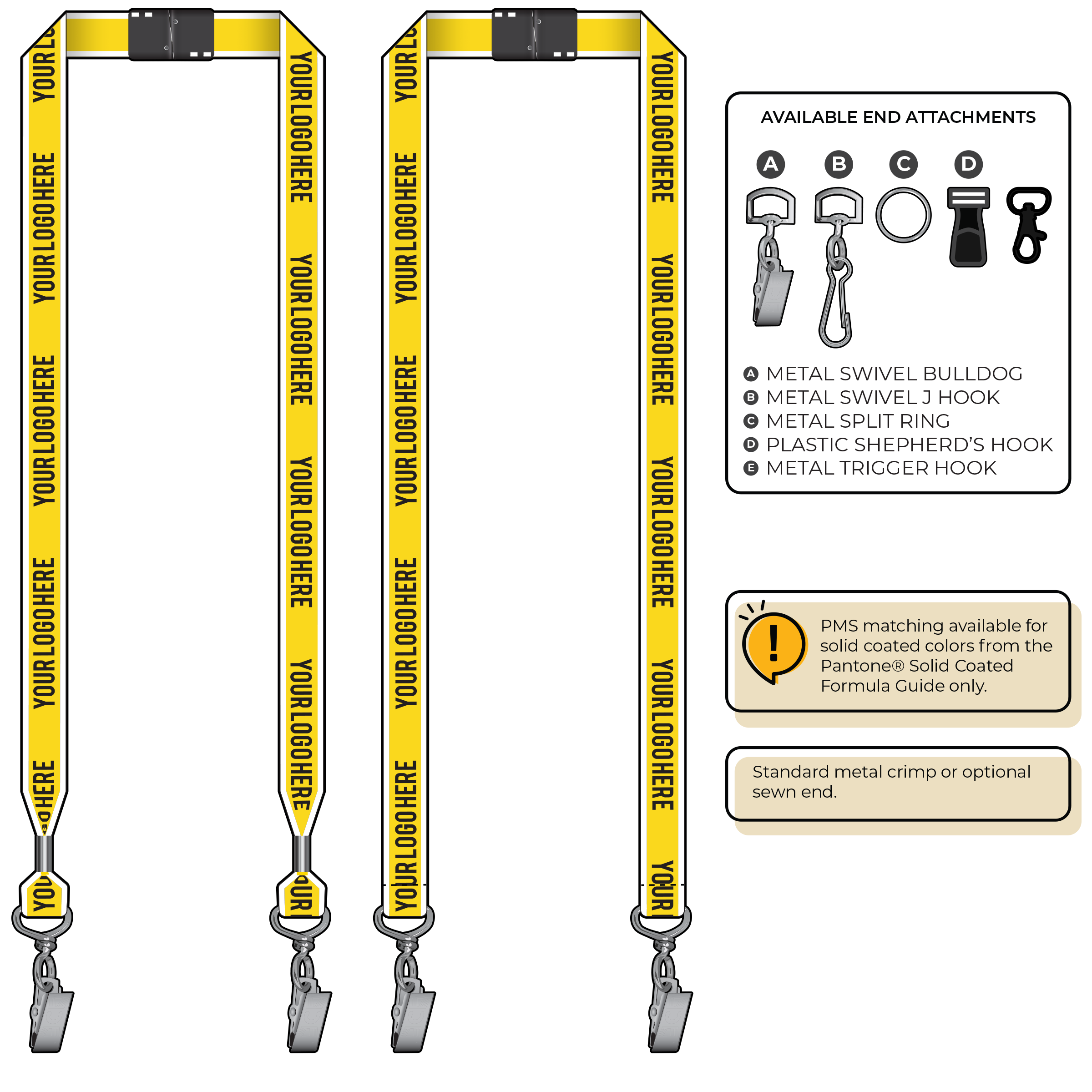 BHW013 | 3/4" White Border Silkscreen Lanyards