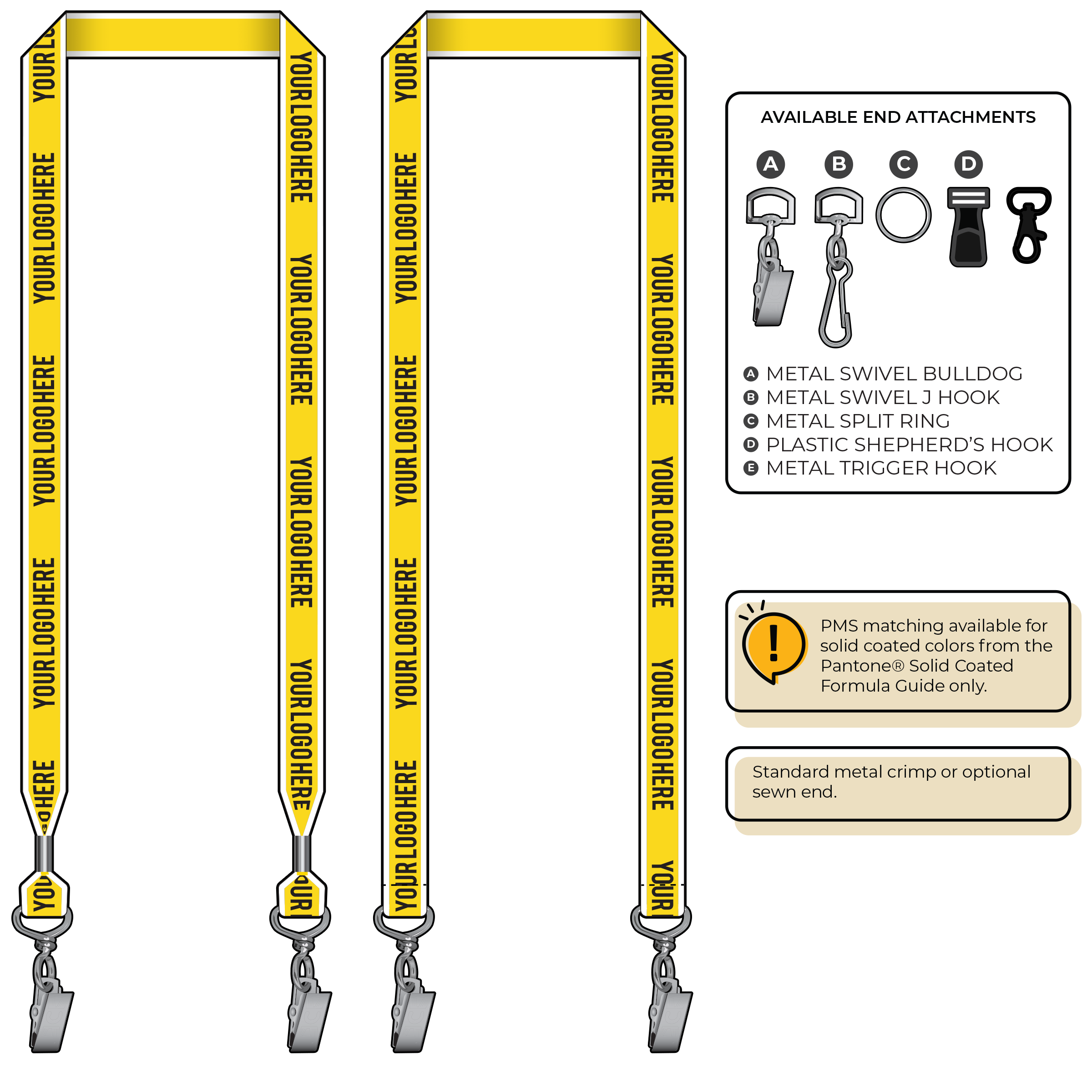 BHW013 | 3/4" White Border Silkscreen Lanyards