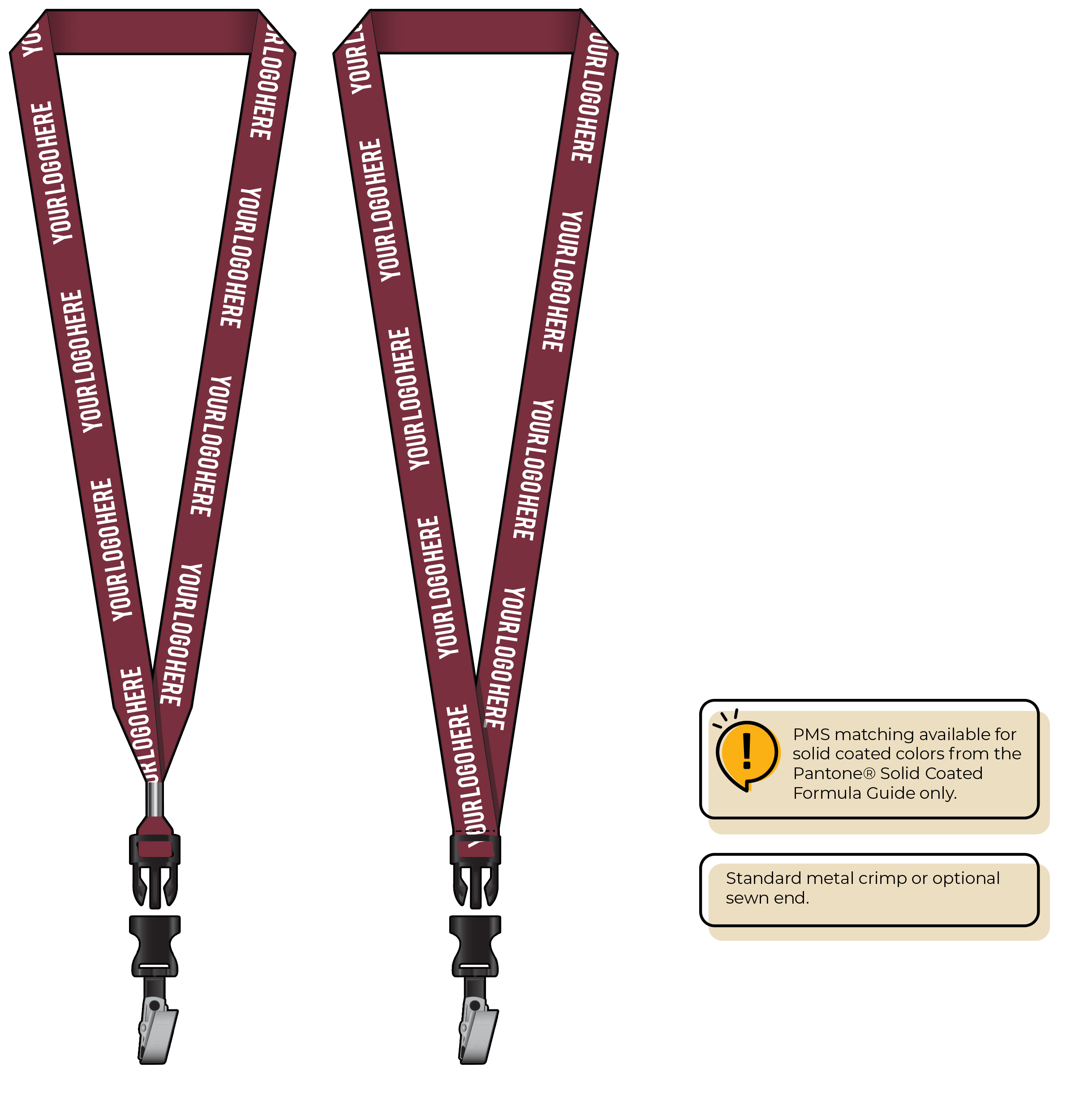 BH0013 | 3/4" MicroWeave Silkscreen Lanyards :: DETACH BUCKLE