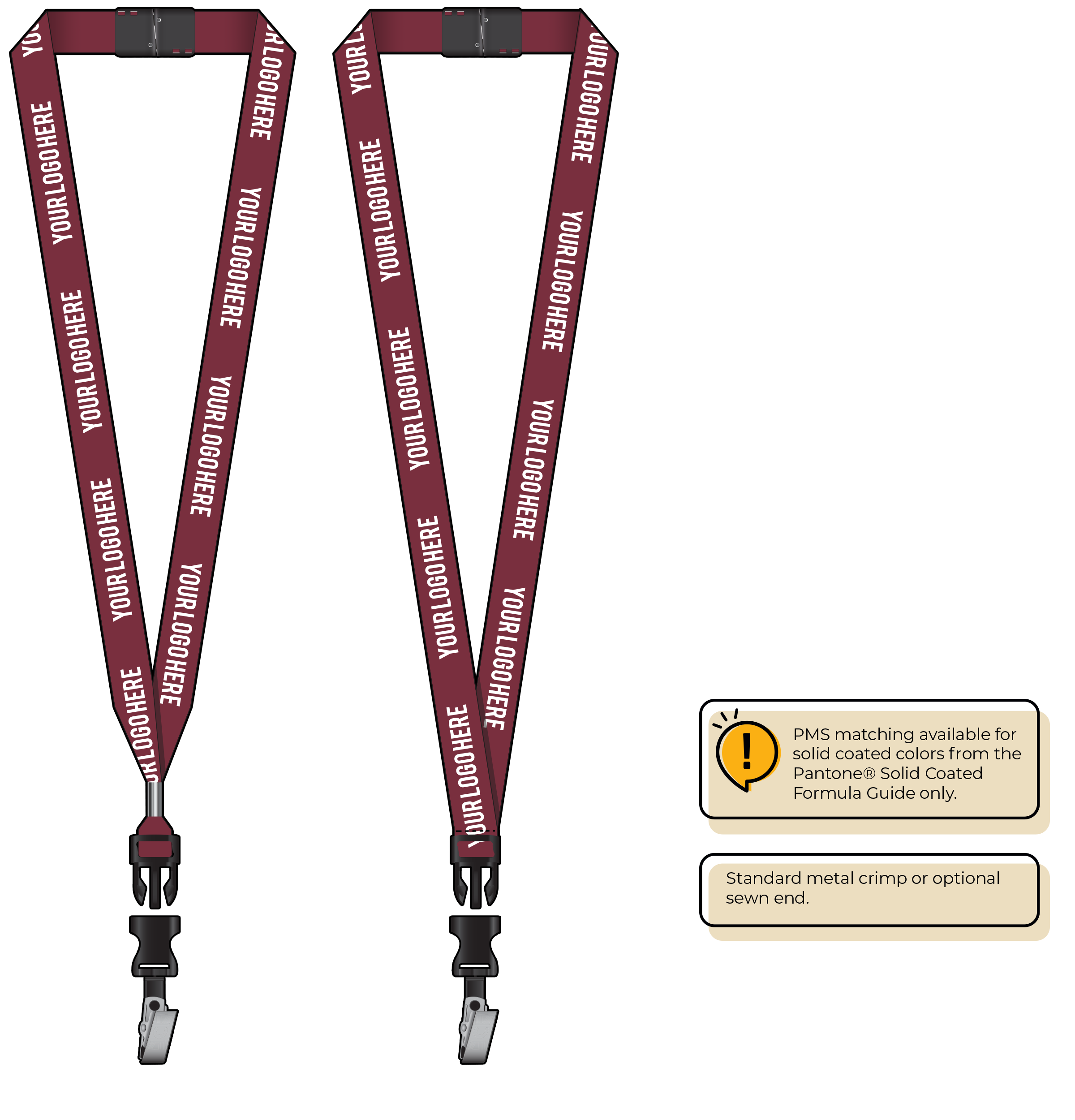 BH0013 | 3/4" MicroWeave Silkscreen Lanyards :: DETACH BUCKLE