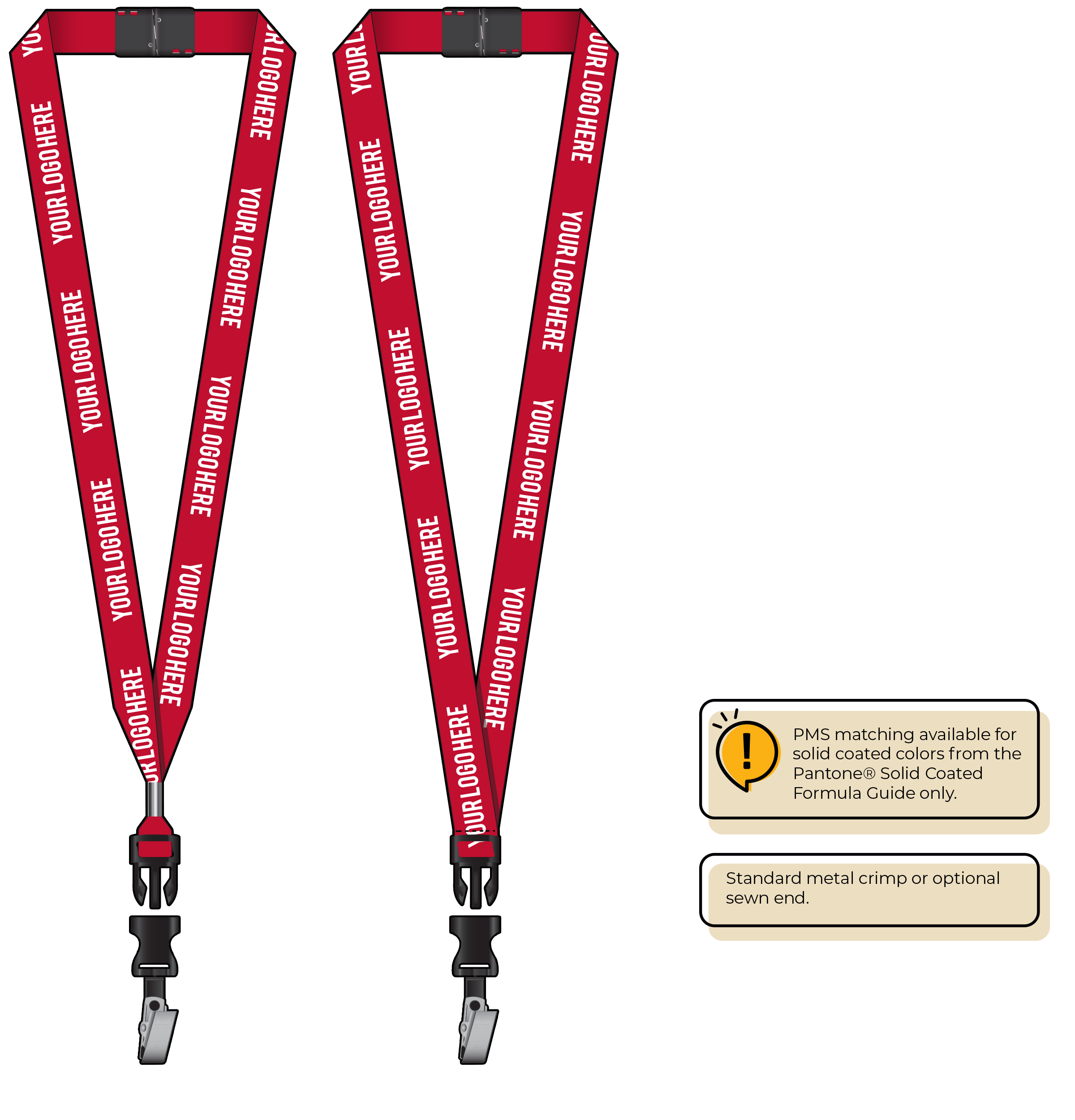 BH0013 | 3/4" MicroWeave Silkscreen Lanyards :: DETACH BUCKLE