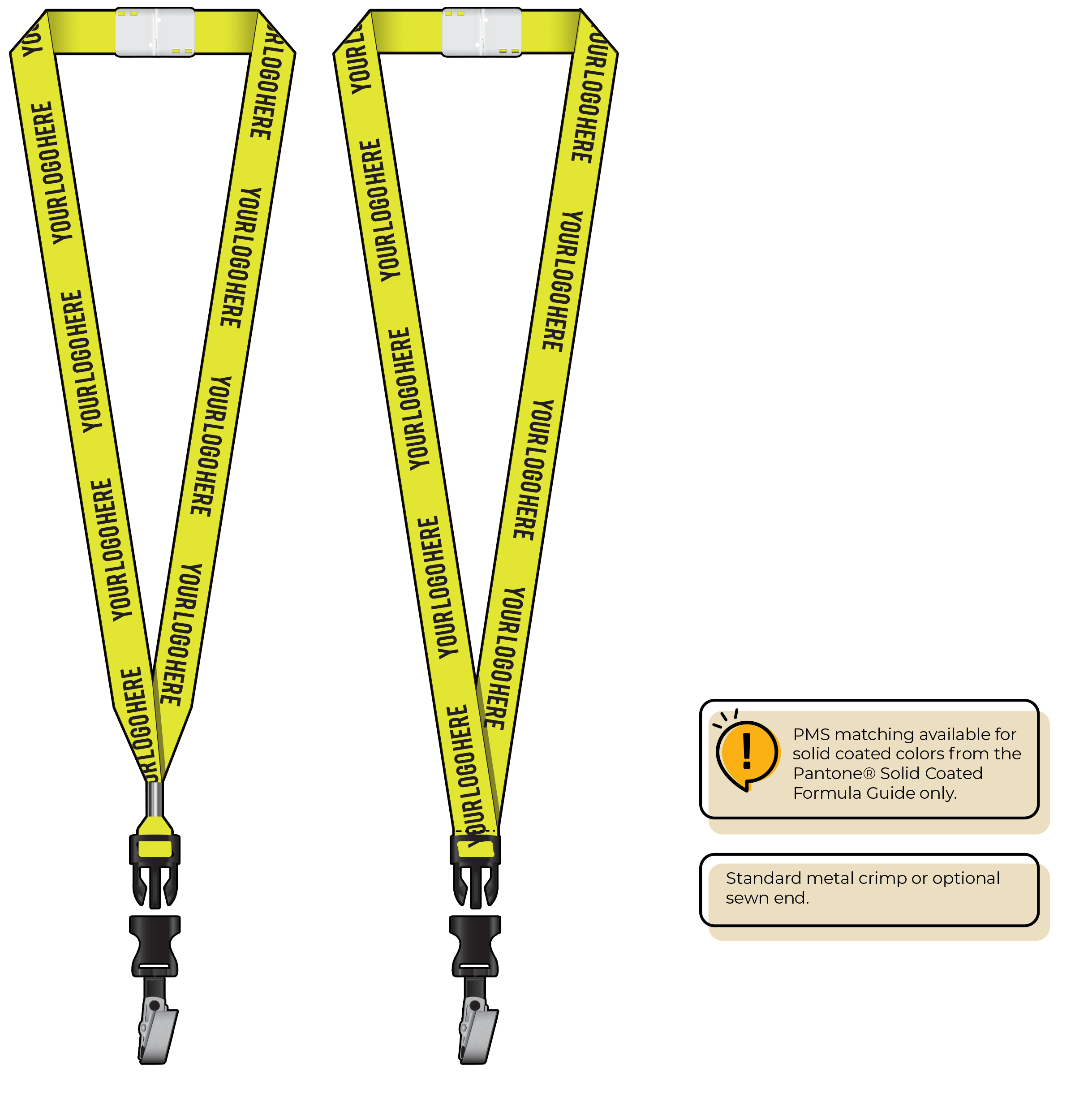 BHN013 | 3/4" Neon MicroWeave Silkscreen Lanyards :: DETACH BUCKLE