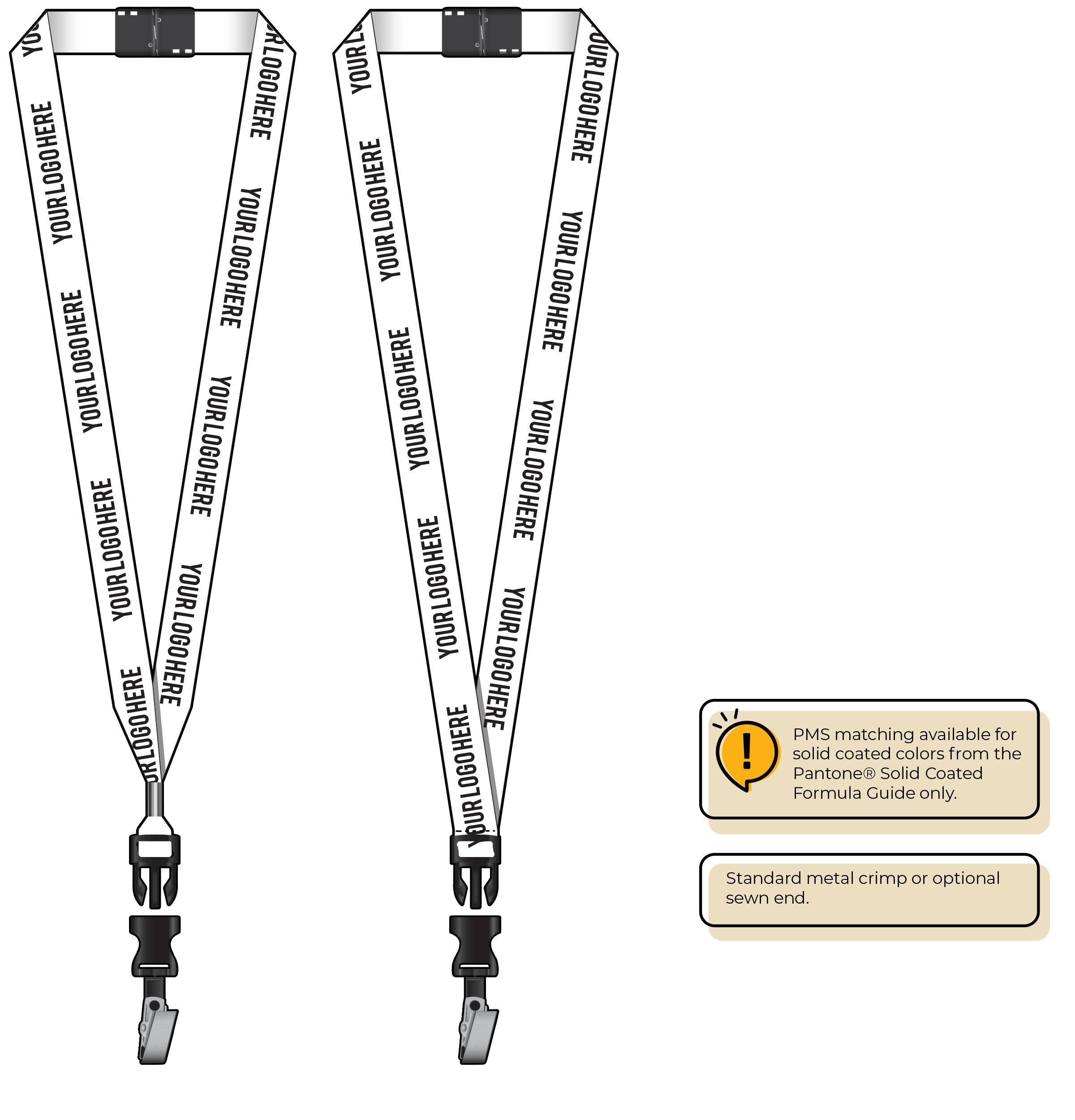 BH0013 | 3/4" MicroWeave Silkscreen Lanyards :: DETACH BUCKLE