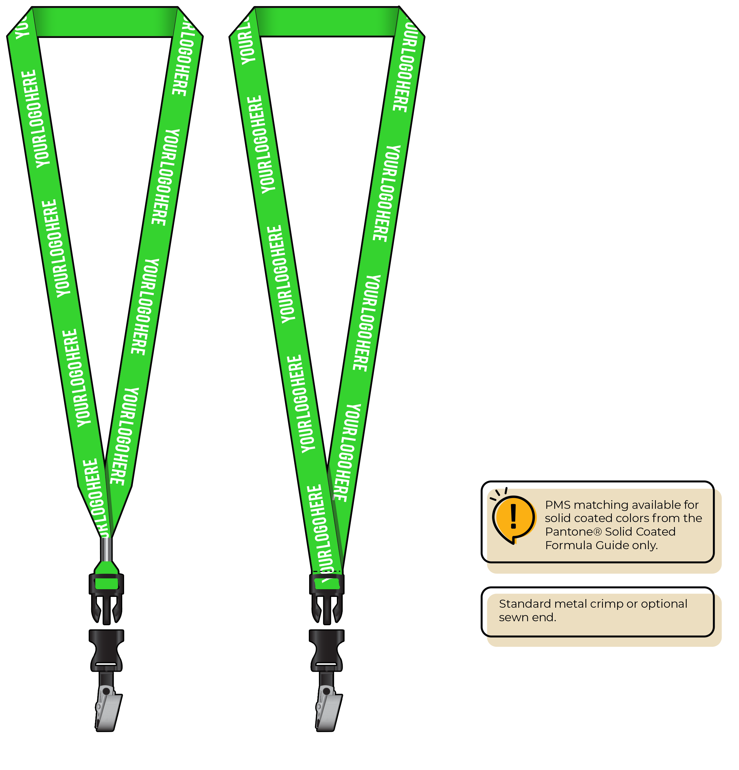 BHN013 | 3/4" Neon MicroWeave Silkscreen Lanyards :: DETACH BUCKLE