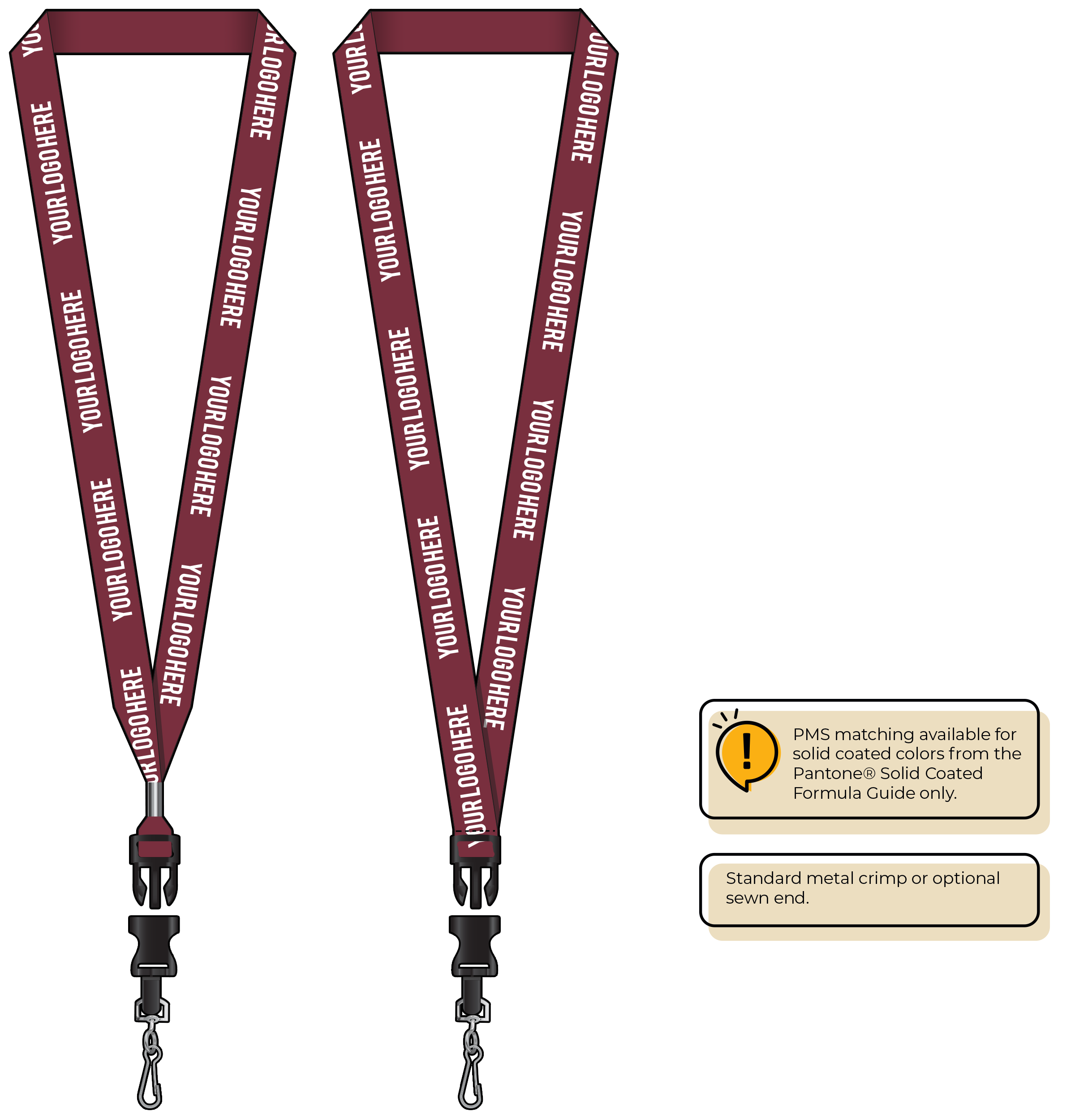 BH0013 | 3/4" MicroWeave Silkscreen Lanyards :: DETACH BUCKLE