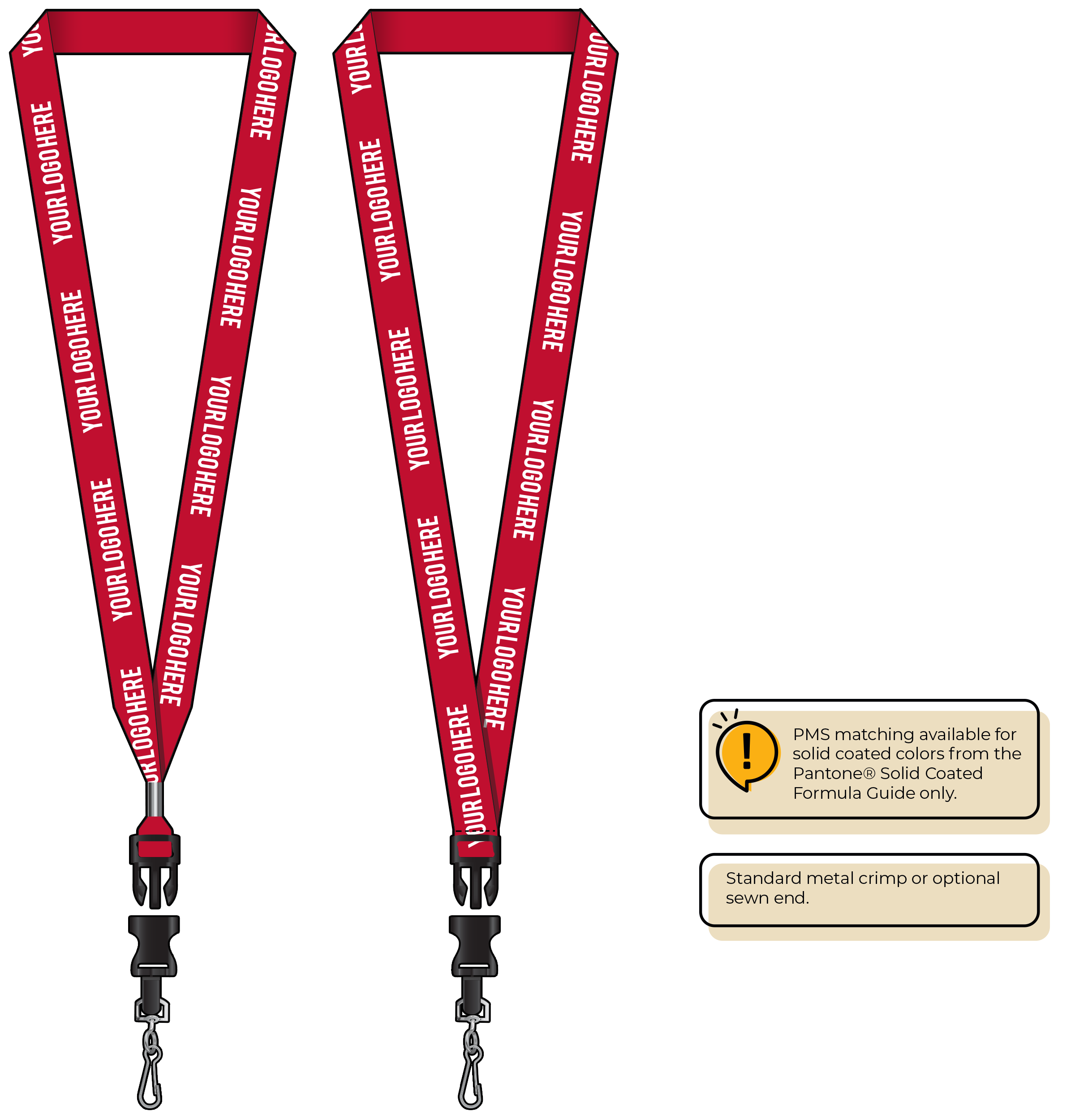 BH0013 | 3/4" MicroWeave Silkscreen Lanyards :: DETACH BUCKLE