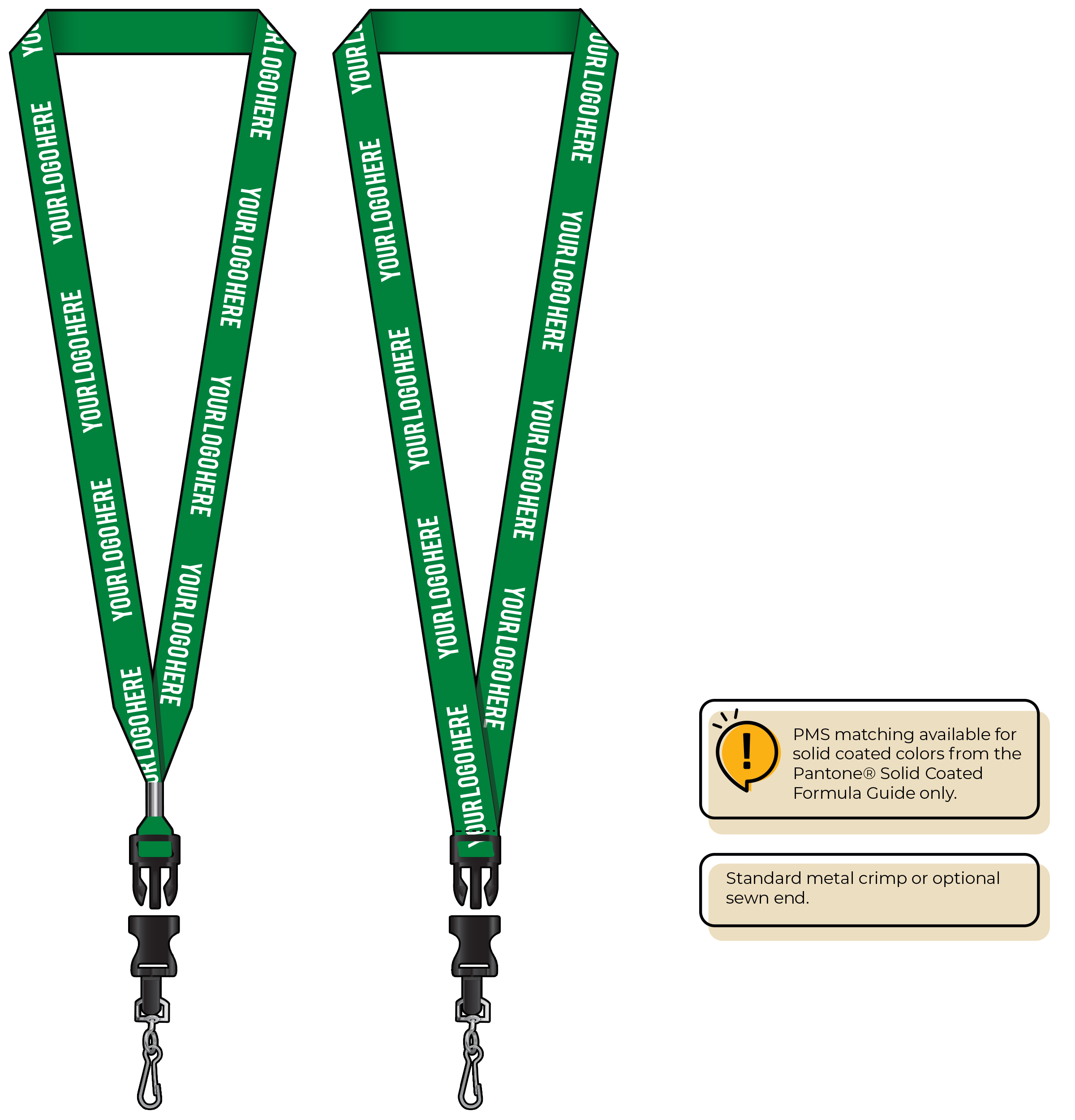 BH0013 | 3/4" MicroWeave Silkscreen Lanyards :: DETACH BUCKLE