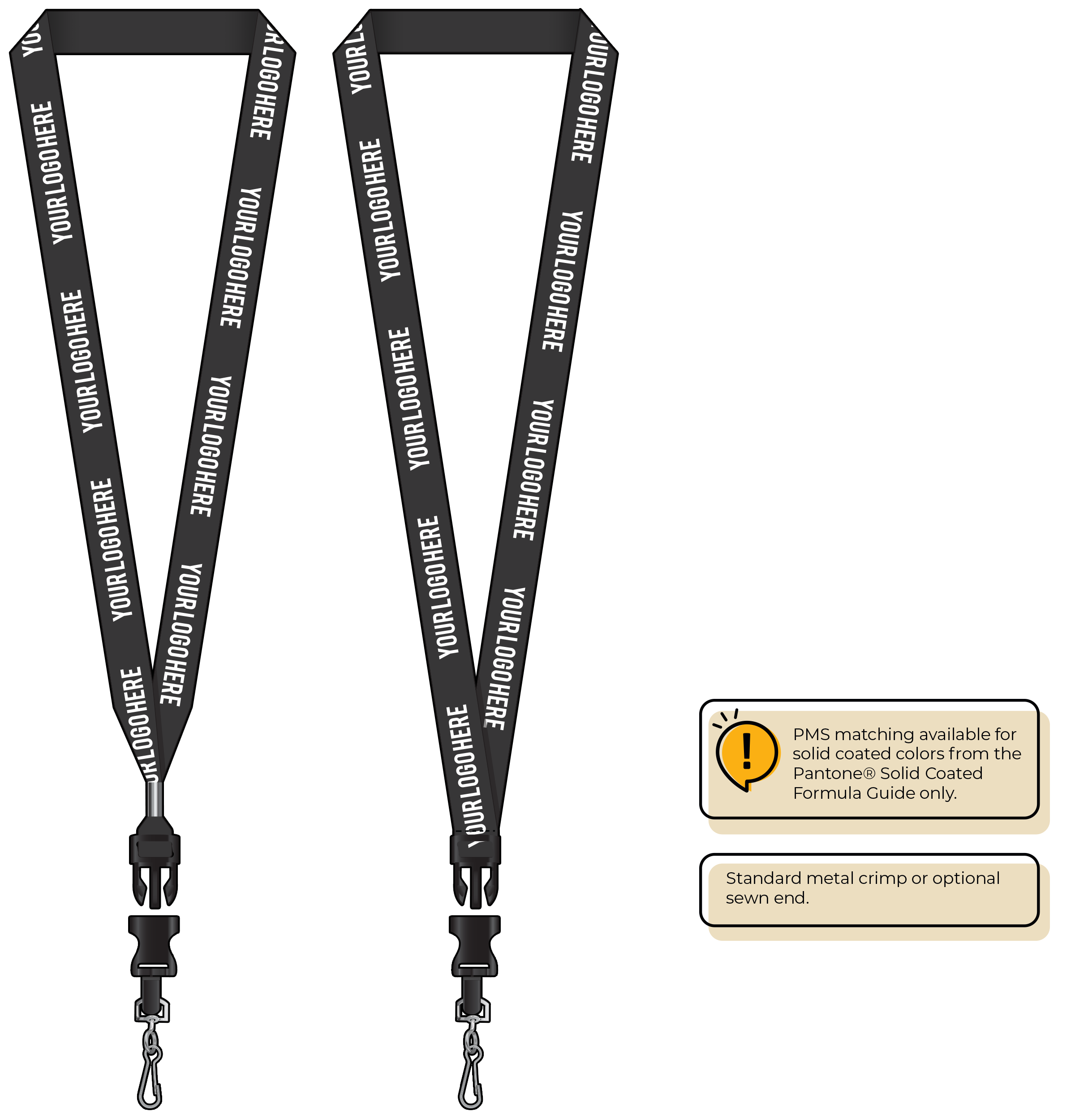 BH0013 | 3/4" MicroWeave Silkscreen Lanyards :: DETACH BUCKLE