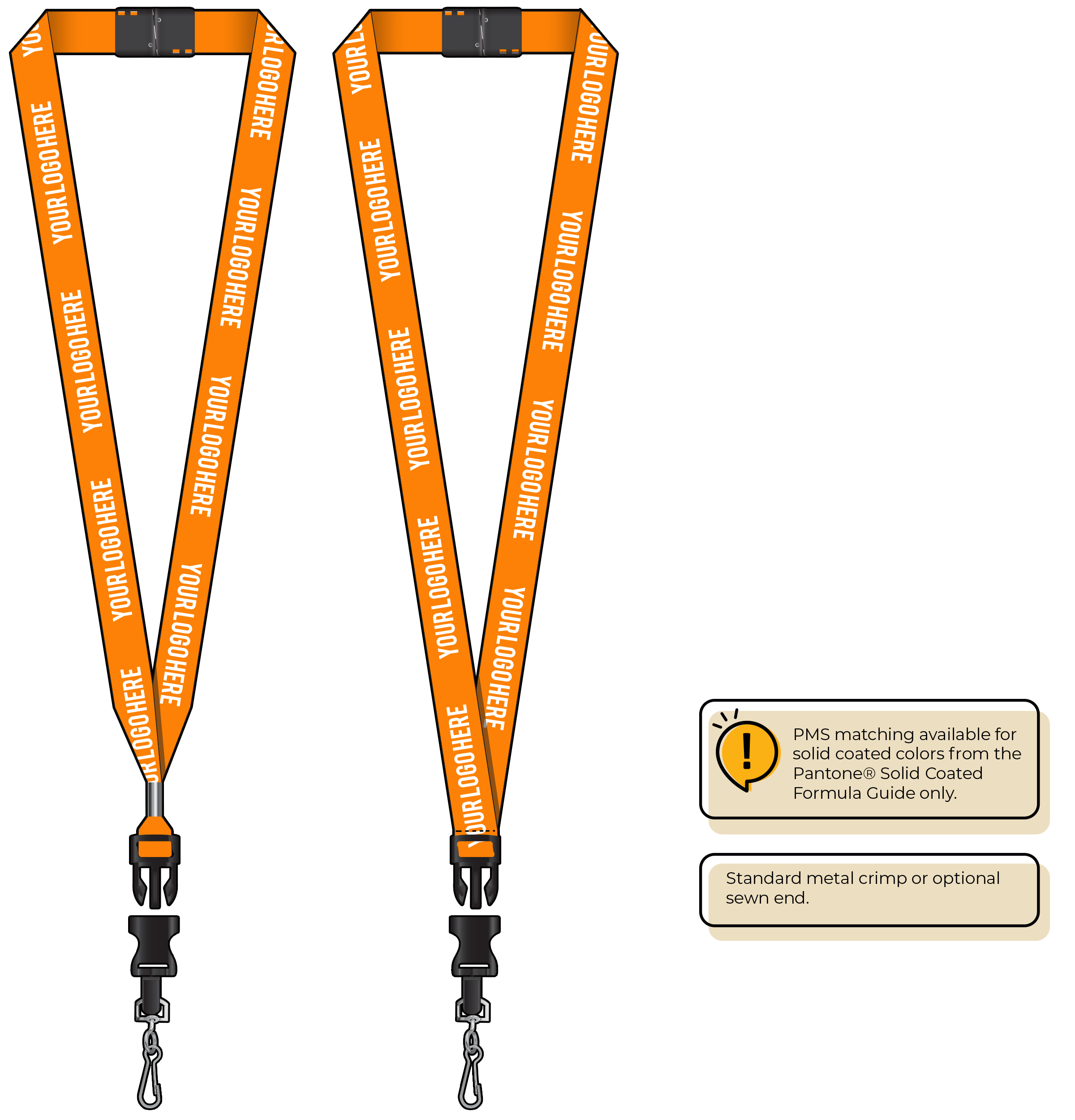 BH0013 | 3/4" MicroWeave Silkscreen Lanyards :: DETACH BUCKLE