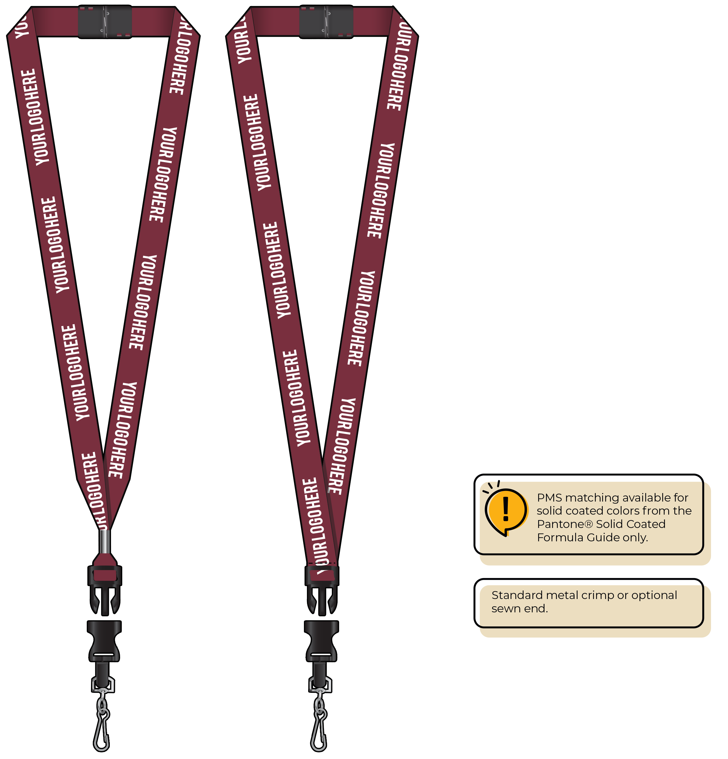 BH0013 | 3/4" MicroWeave Silkscreen Lanyards :: DETACH BUCKLE