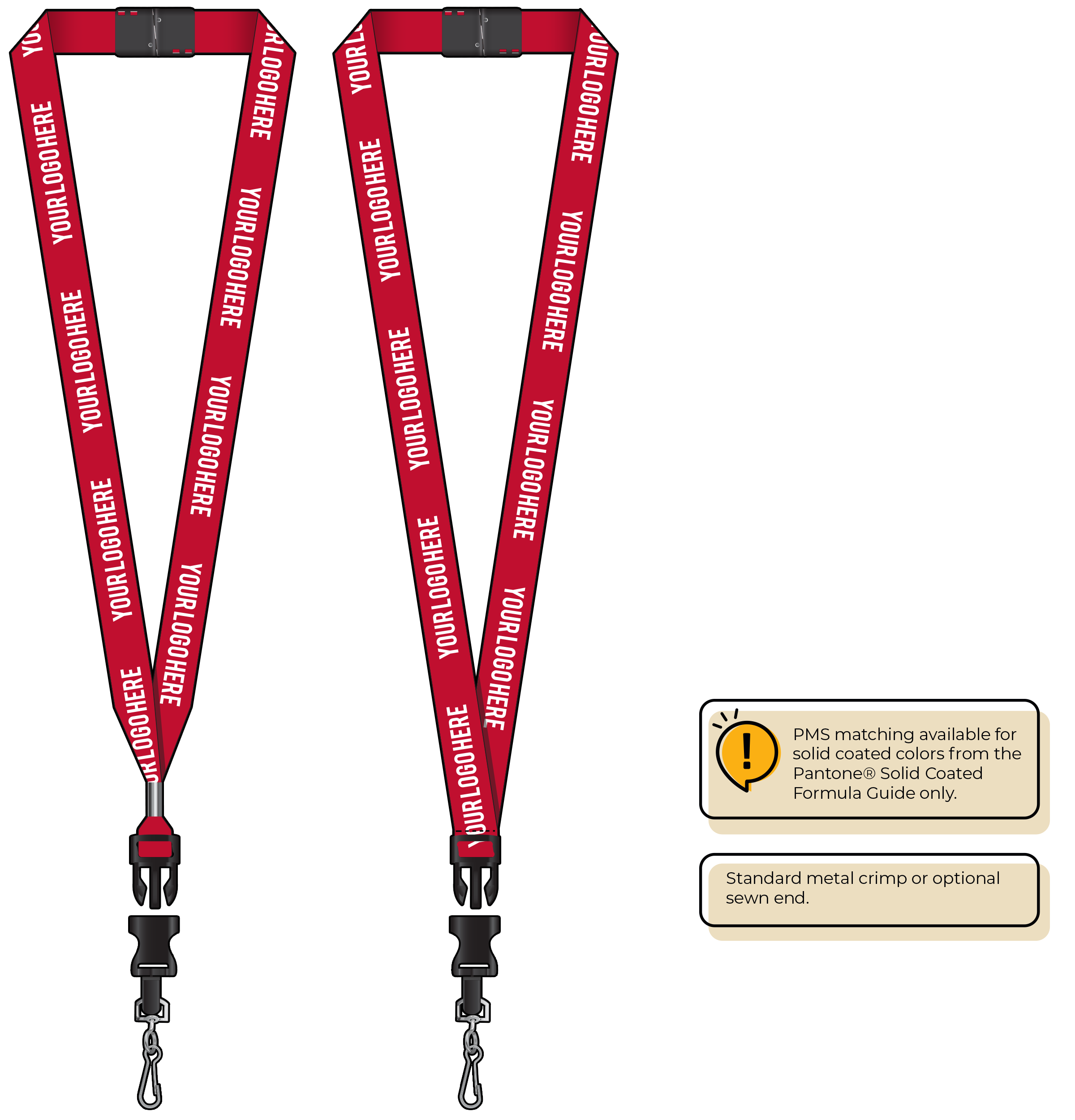 BH0013 | 3/4" MicroWeave Silkscreen Lanyards :: DETACH BUCKLE