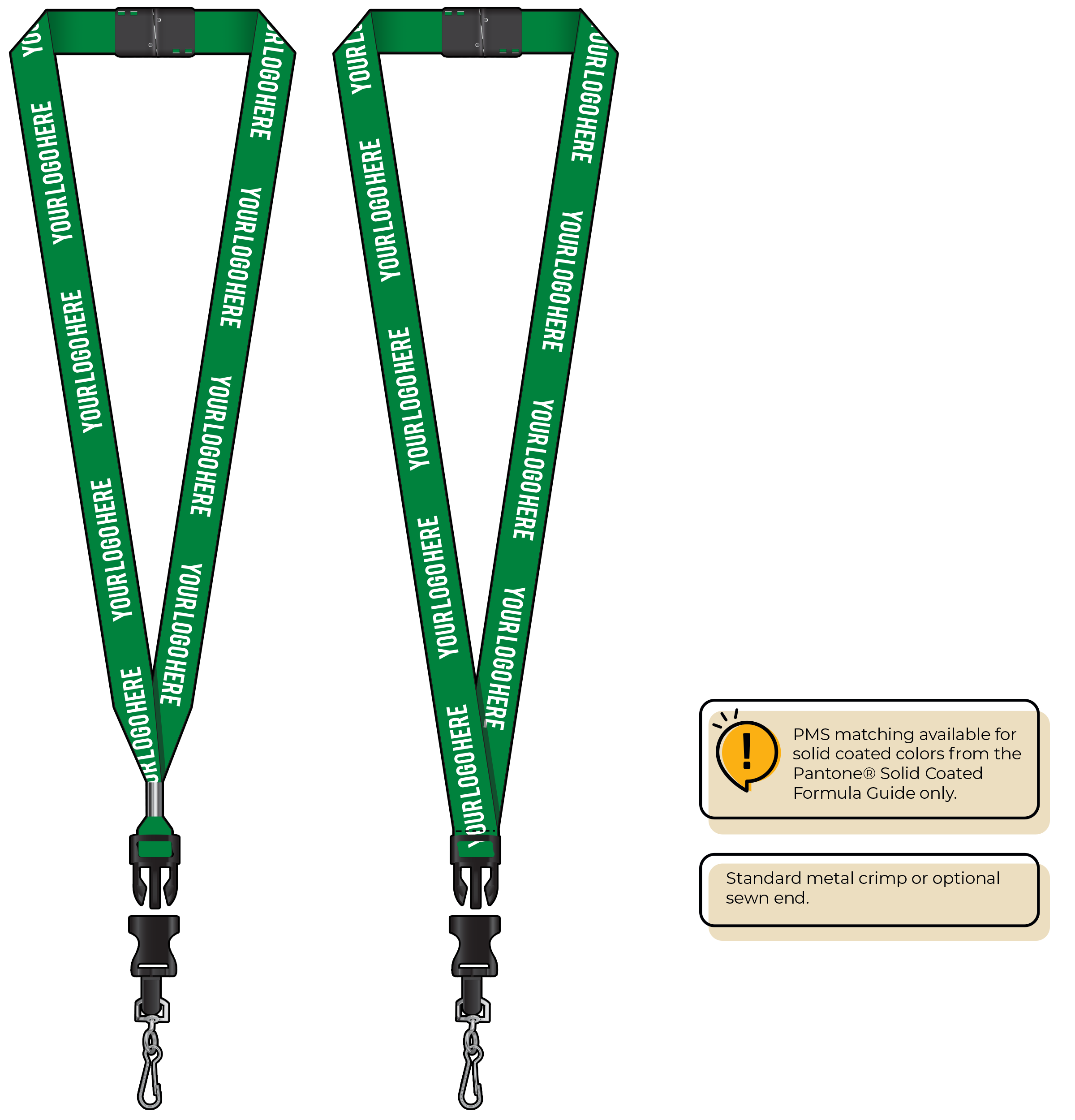 BH0013 | 3/4" MicroWeave Silkscreen Lanyards :: DETACH BUCKLE