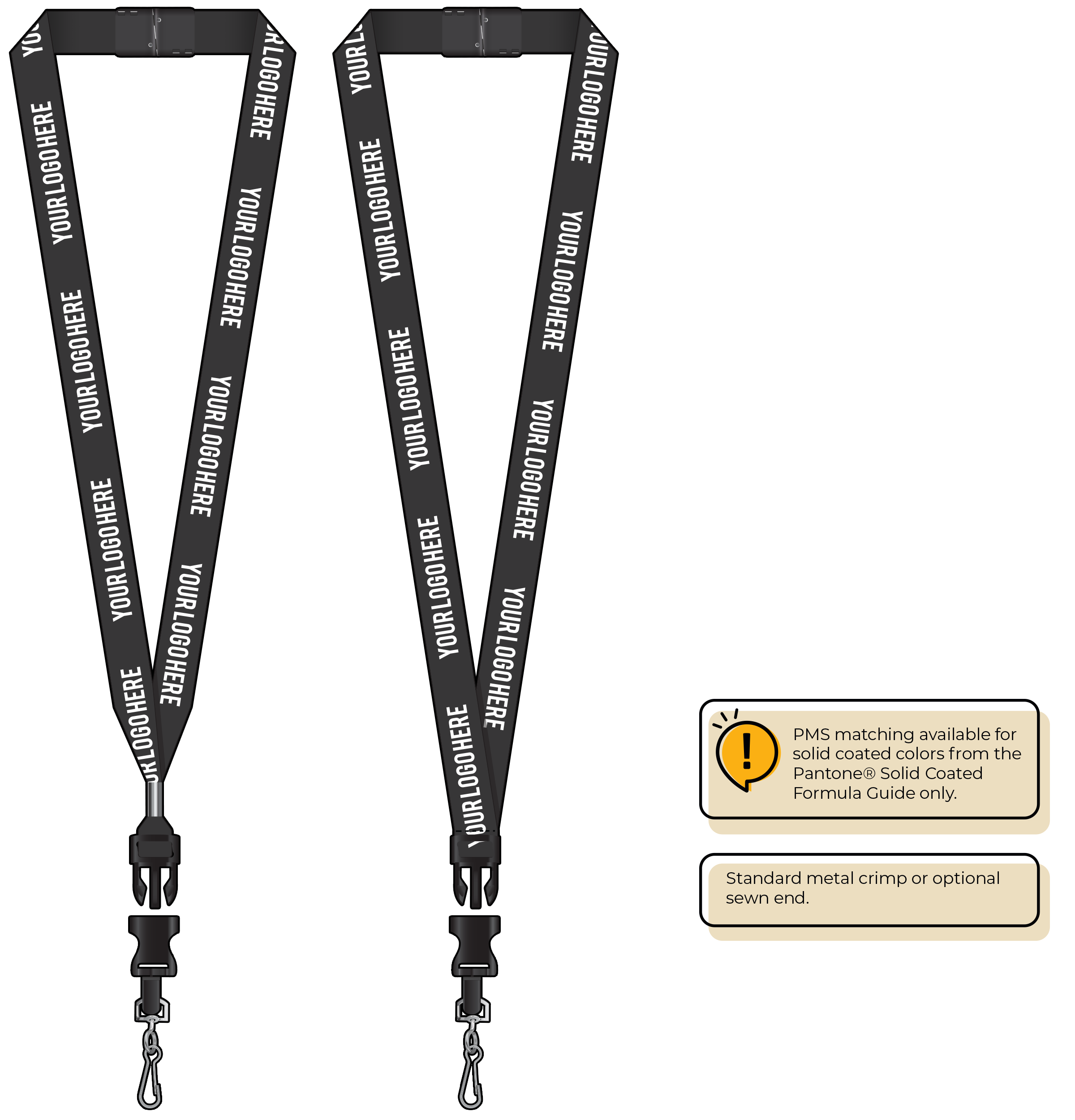BH0013 | 3/4" MicroWeave Silkscreen Lanyards :: DETACH BUCKLE