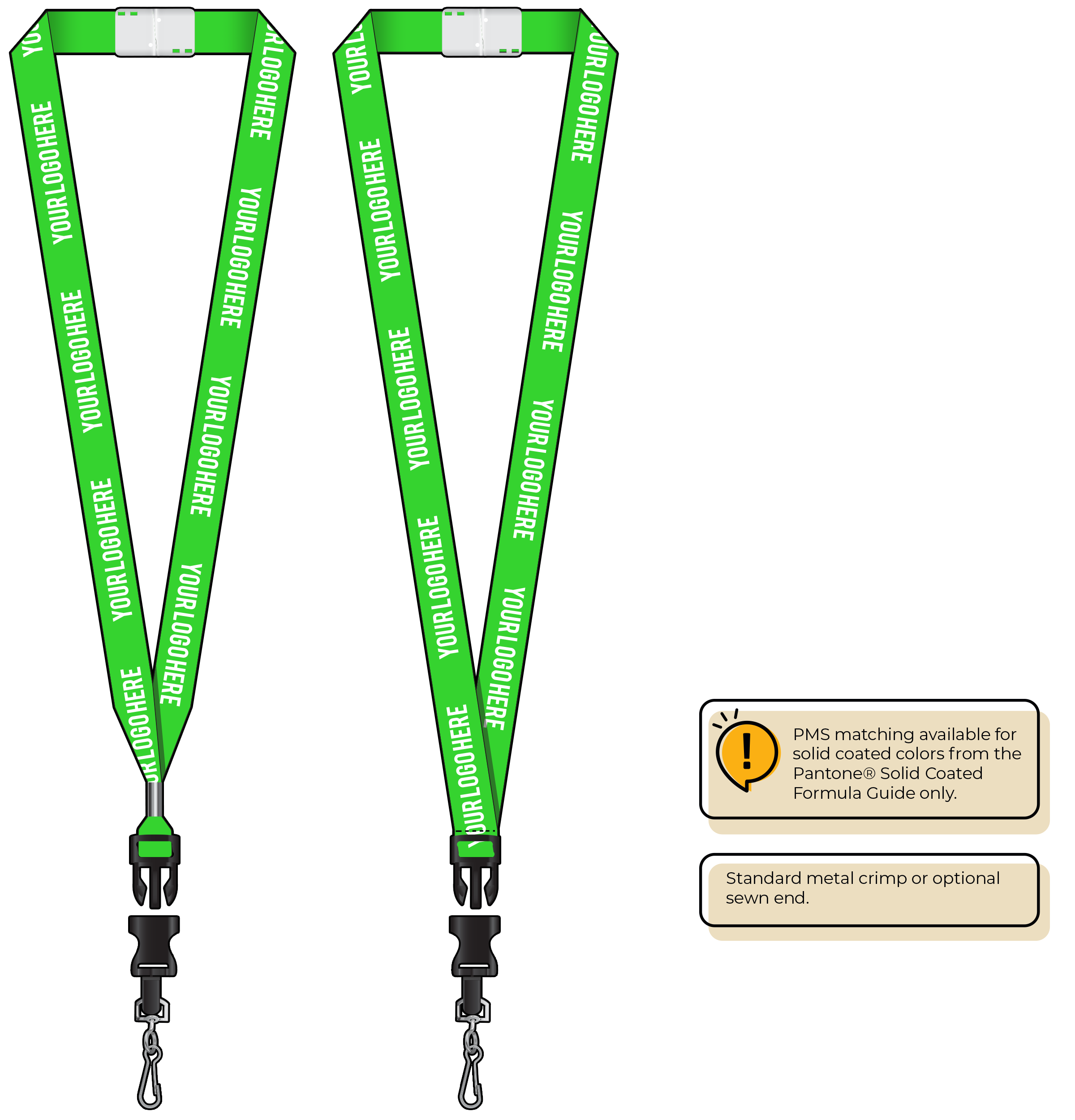 BHN013 | 3/4" Neon MicroWeave Silkscreen Lanyards :: DETACH BUCKLE