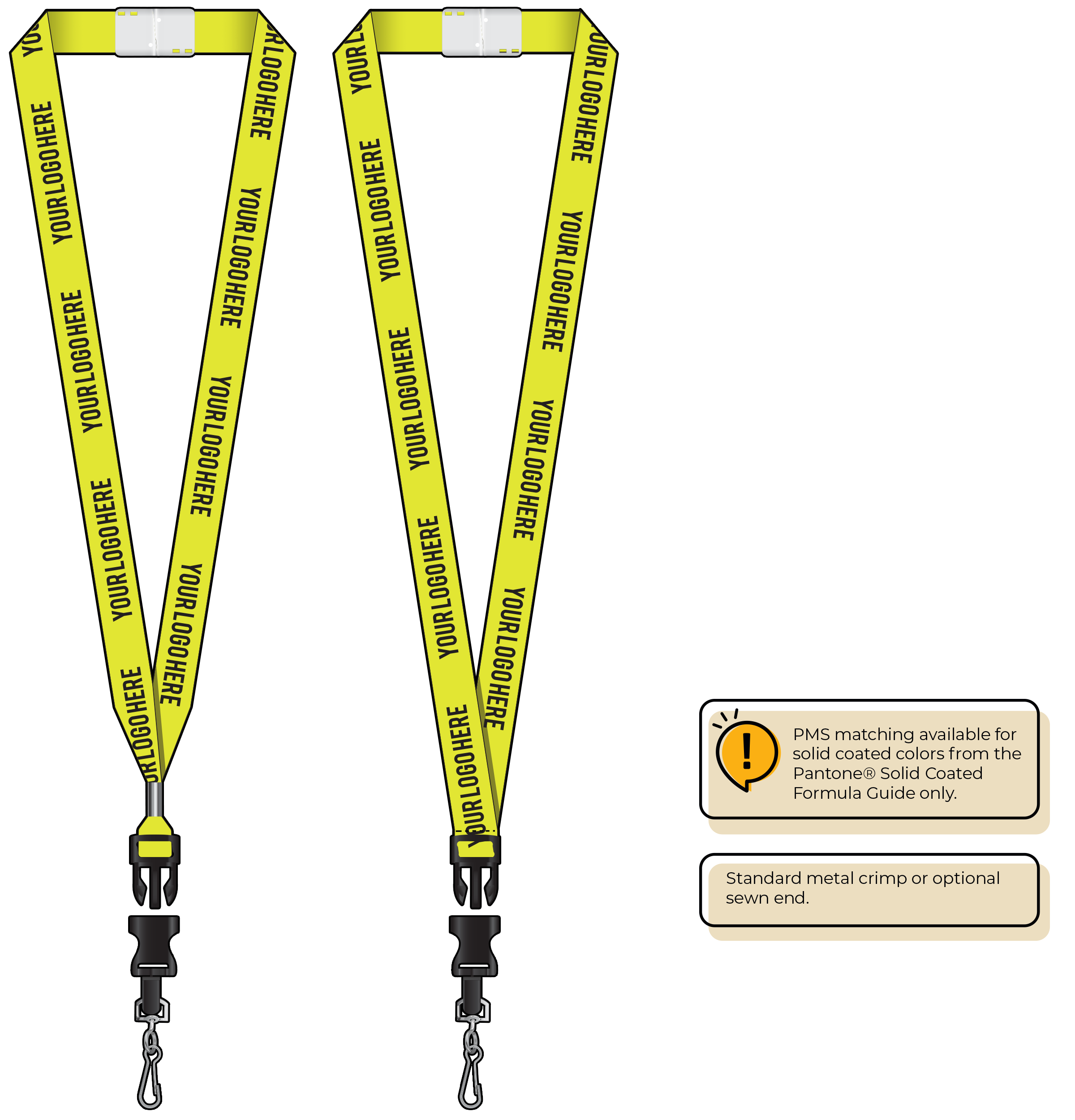 BHN013 | 3/4" Neon MicroWeave Silkscreen Lanyards :: DETACH BUCKLE