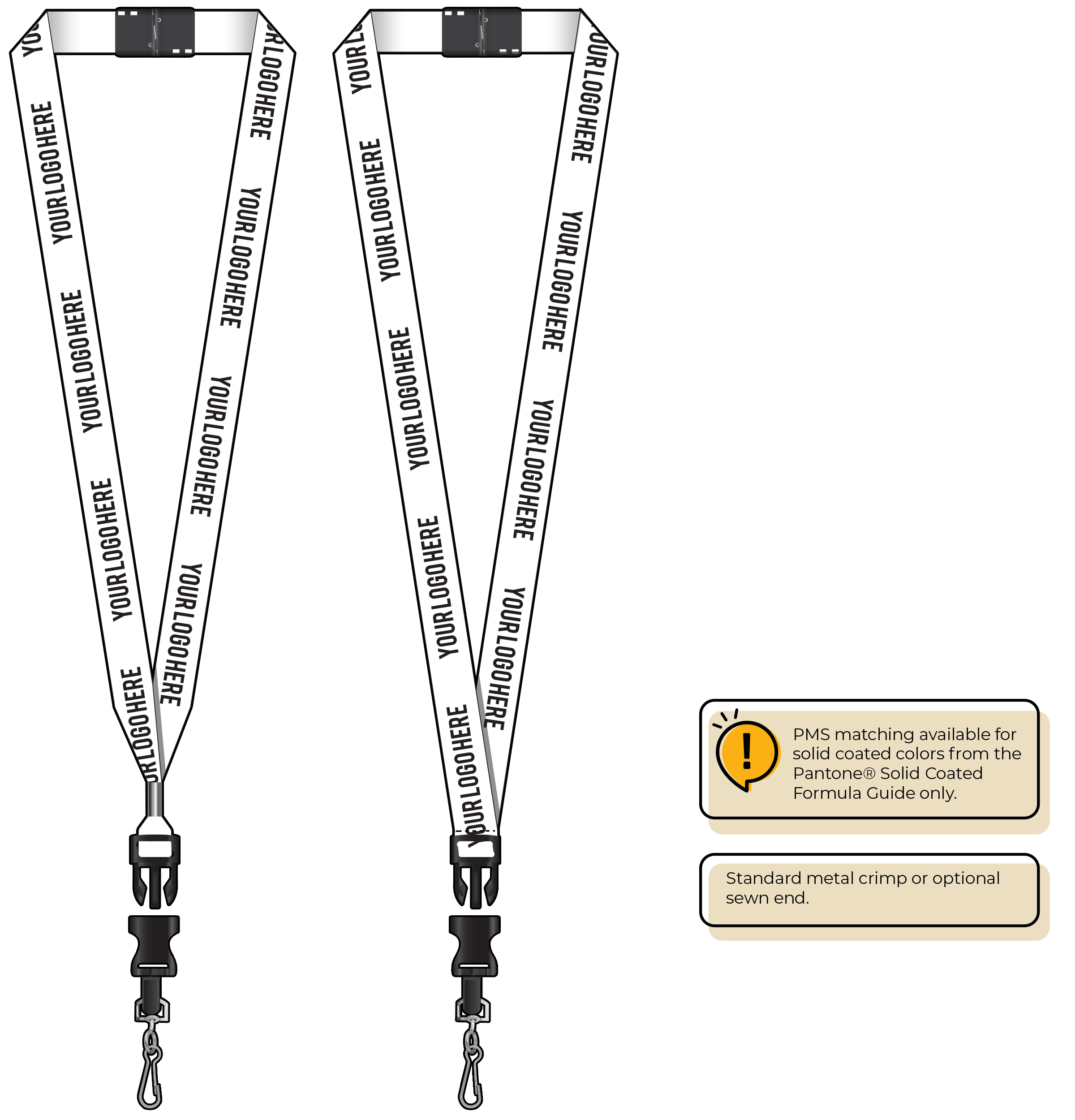 BH0013 | 3/4" MicroWeave Silkscreen Lanyards :: DETACH BUCKLE