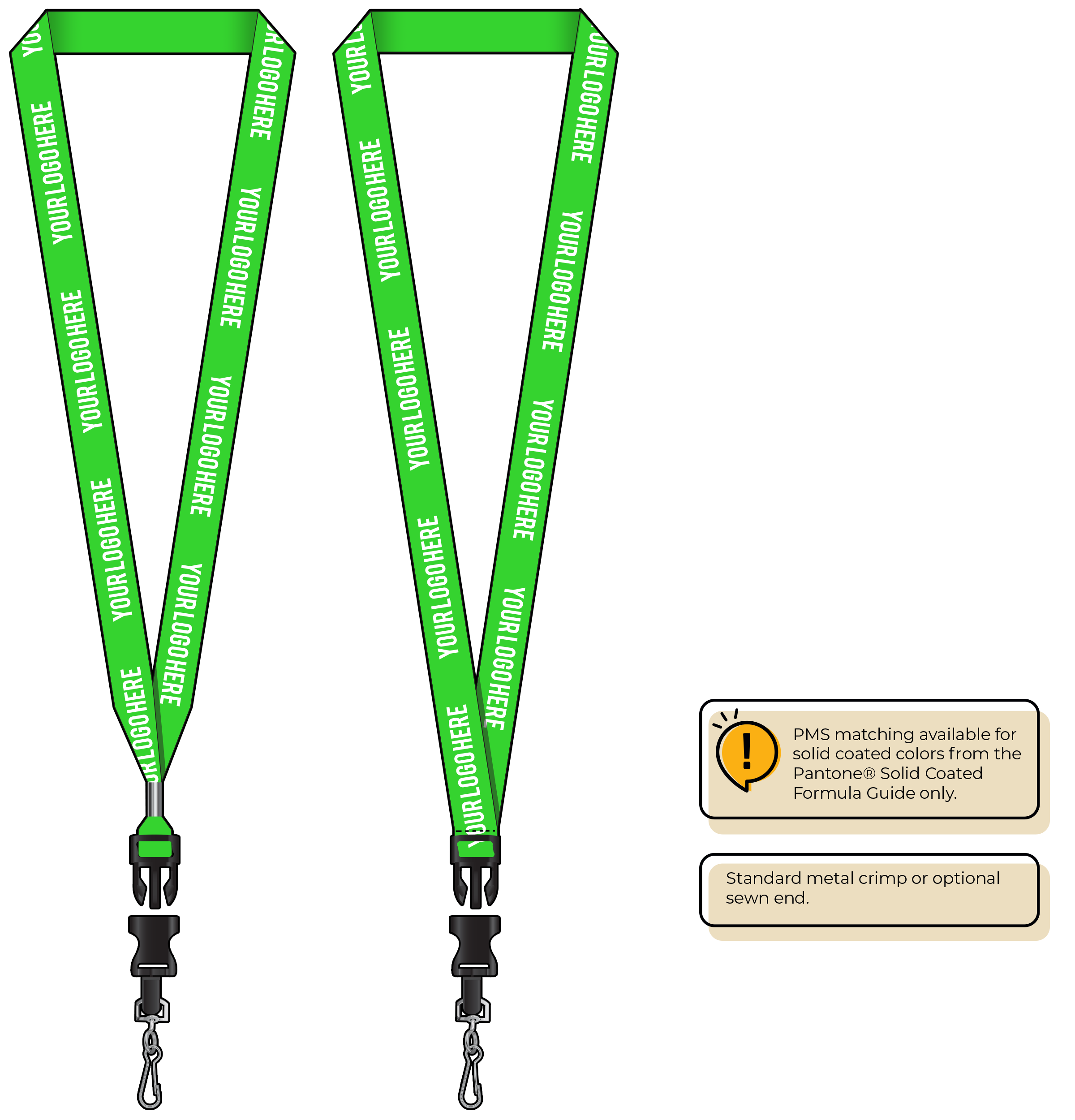 BHN013 | 3/4" Neon MicroWeave Silkscreen Lanyards :: DETACH BUCKLE