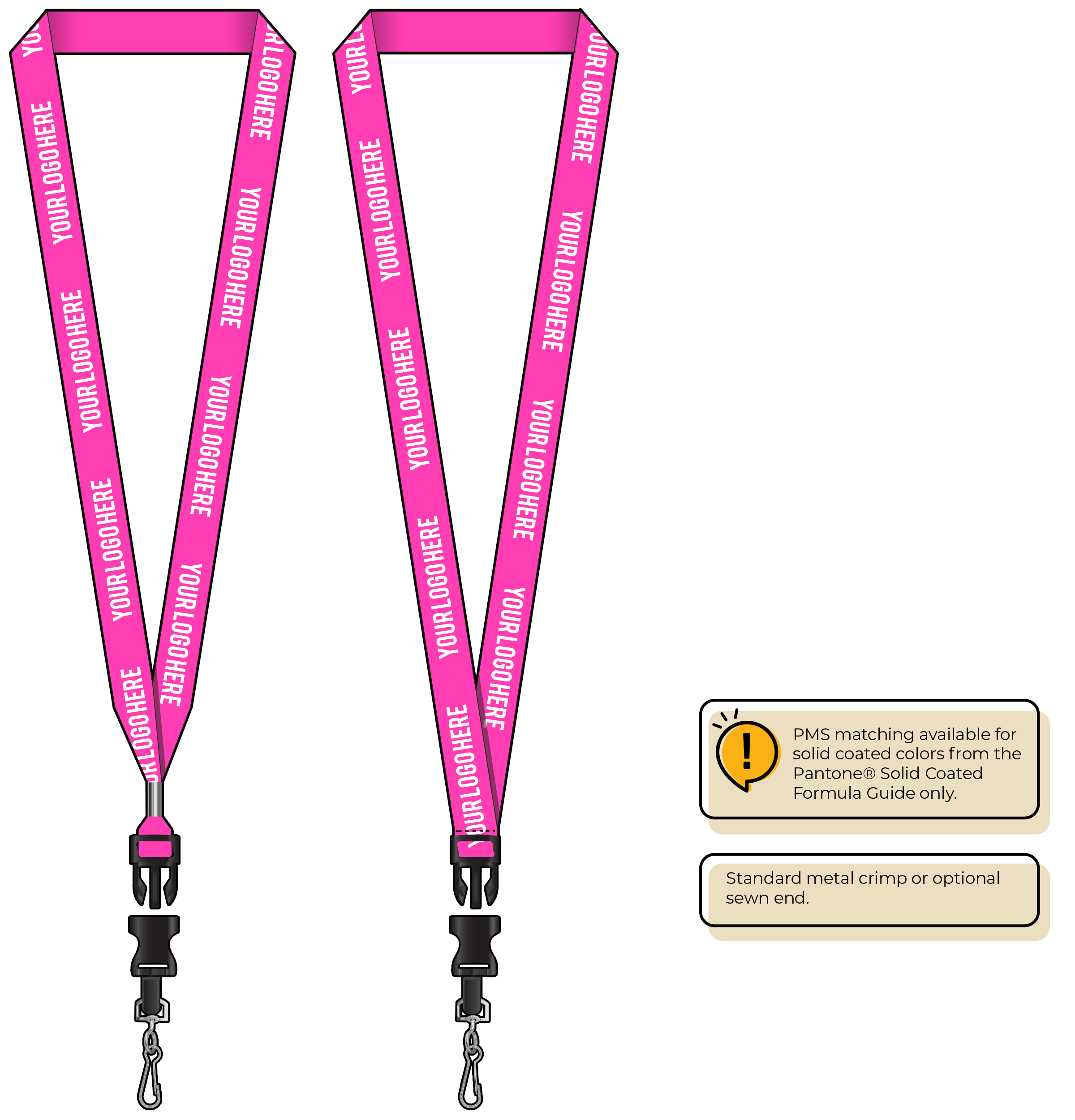 BHN013 | 3/4" Neon MicroWeave Silkscreen Lanyards :: DETACH BUCKLE