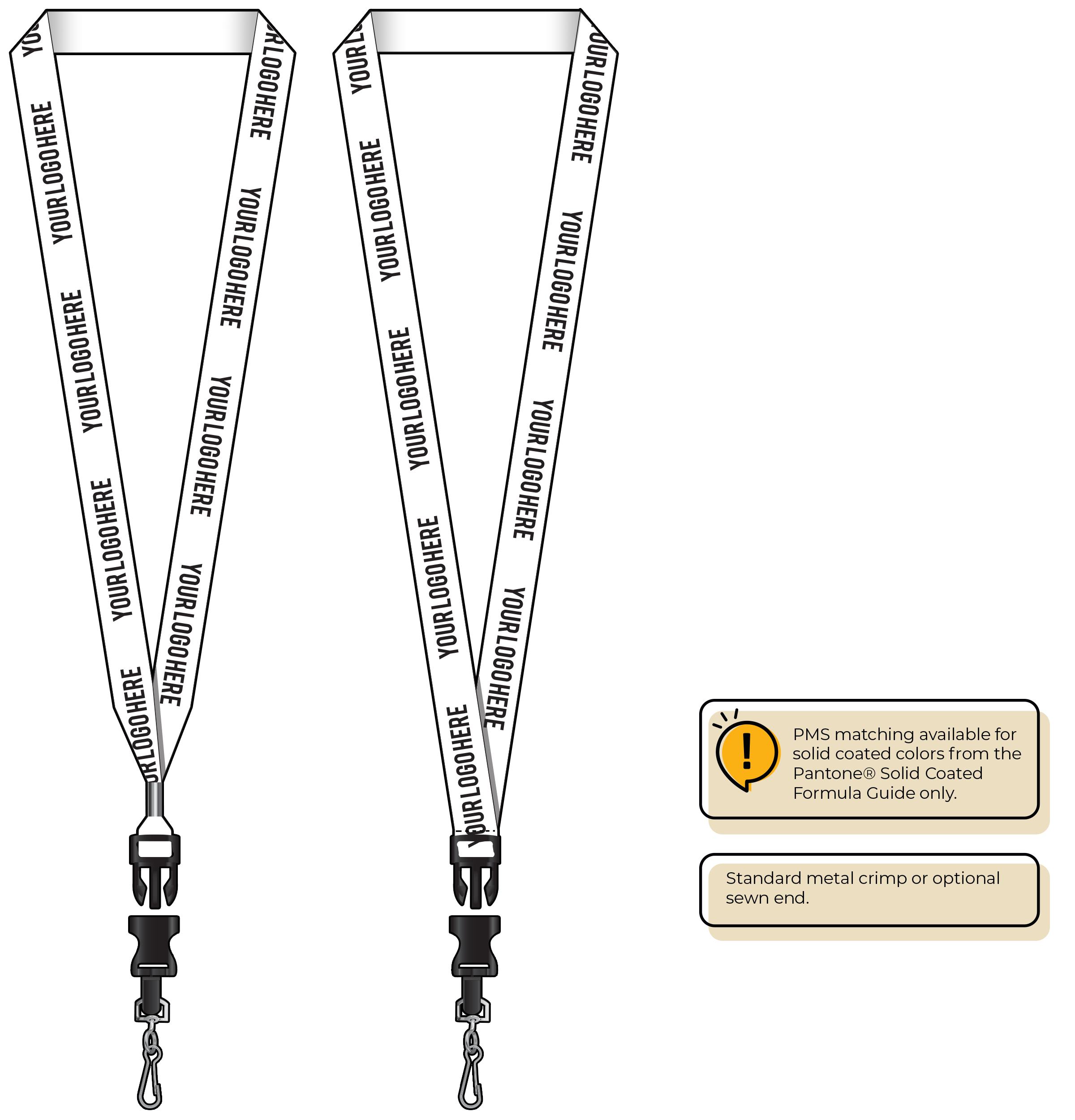 BH0013 | 3/4" MicroWeave Silkscreen Lanyards :: DETACH BUCKLE