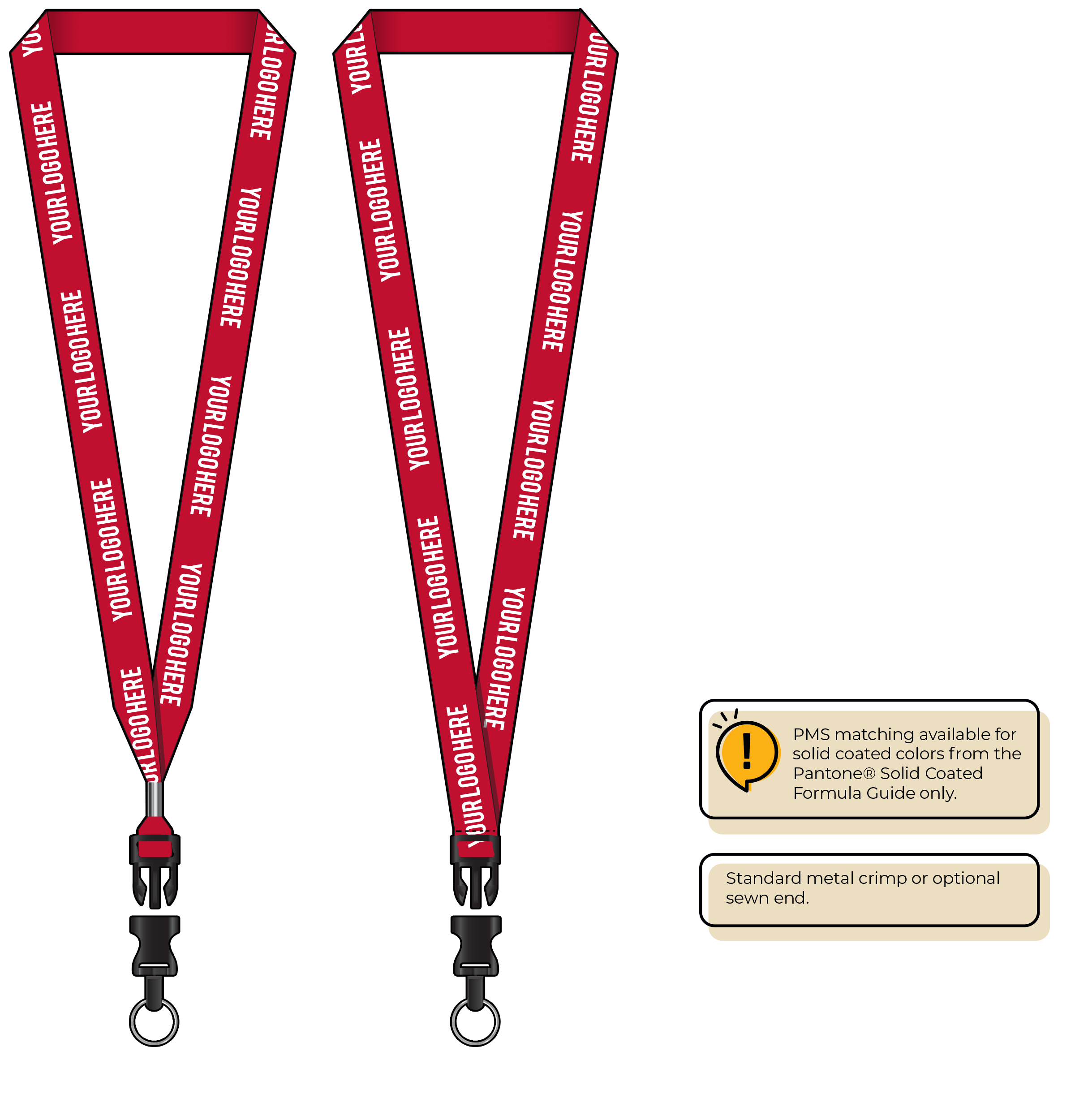 BH0013 | 3/4" MicroWeave Silkscreen Lanyards :: DETACH BUCKLE