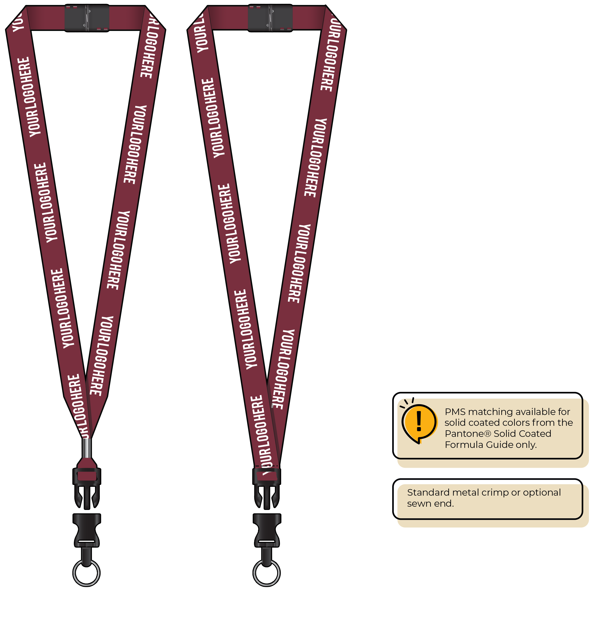 BH0013 | 3/4" MicroWeave Silkscreen Lanyards :: DETACH BUCKLE