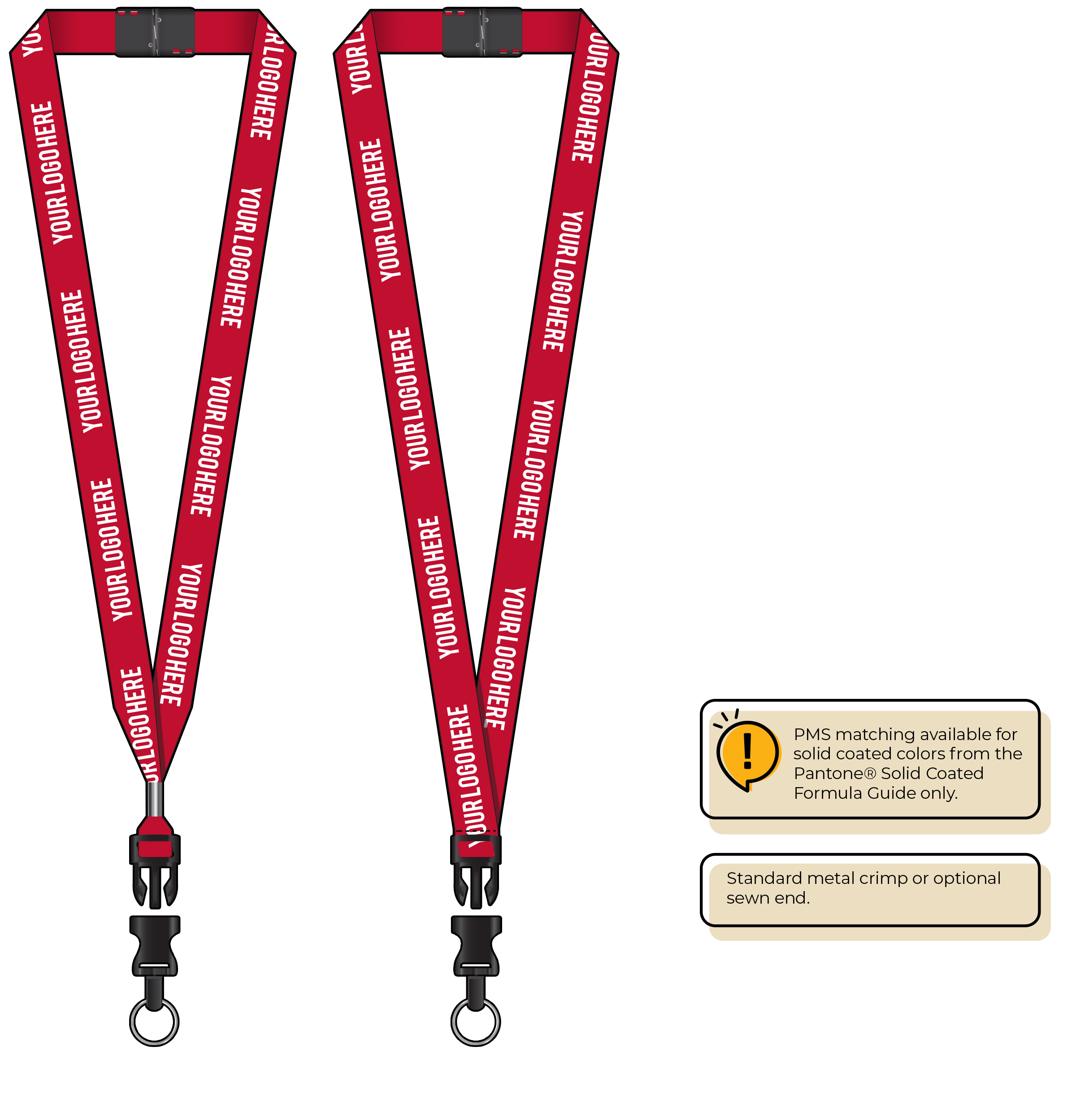 BH0013 | 3/4" MicroWeave Silkscreen Lanyards :: DETACH BUCKLE