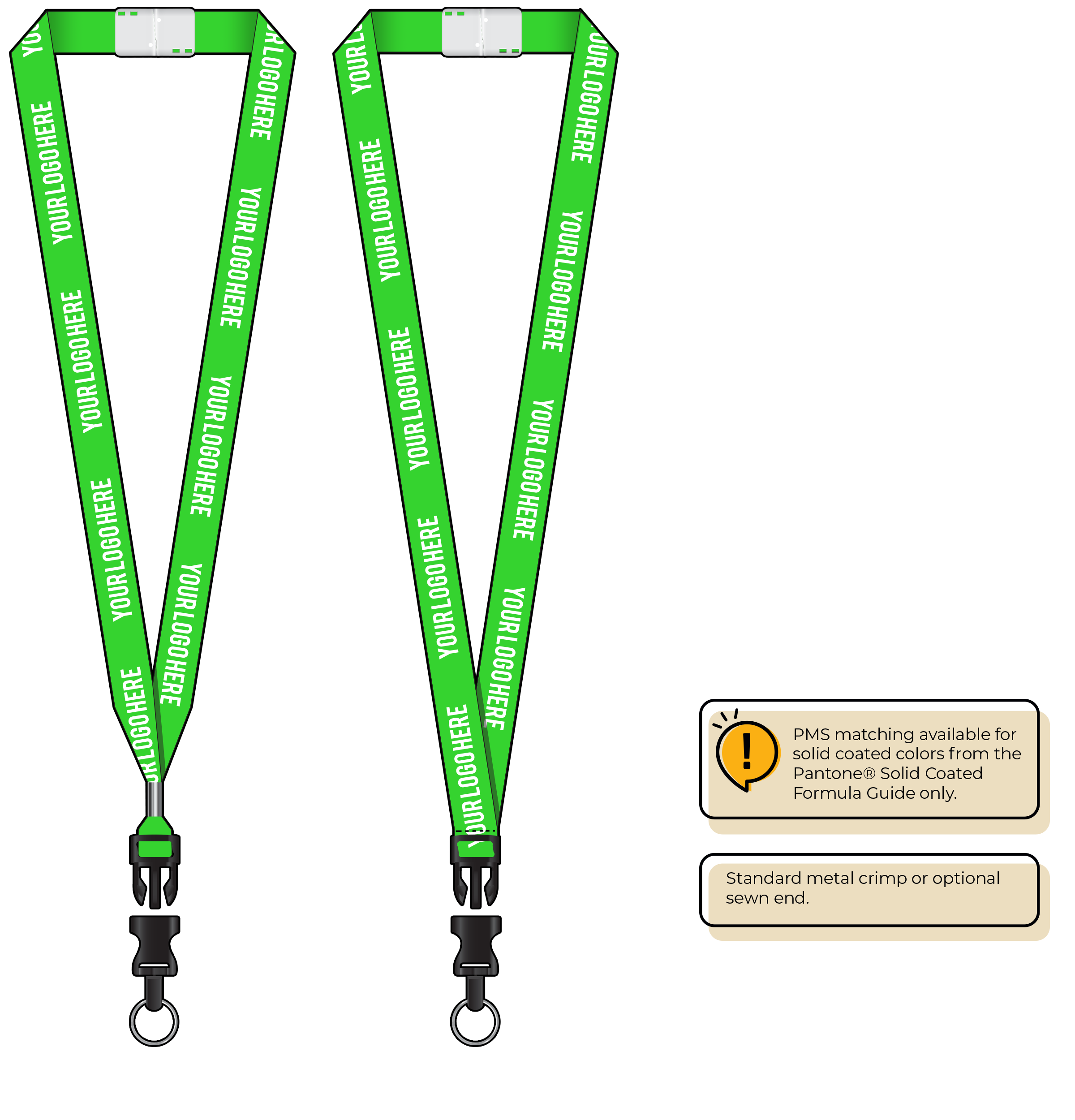 BHN013 | 3/4" Neon MicroWeave Silkscreen Lanyards :: DETACH BUCKLE