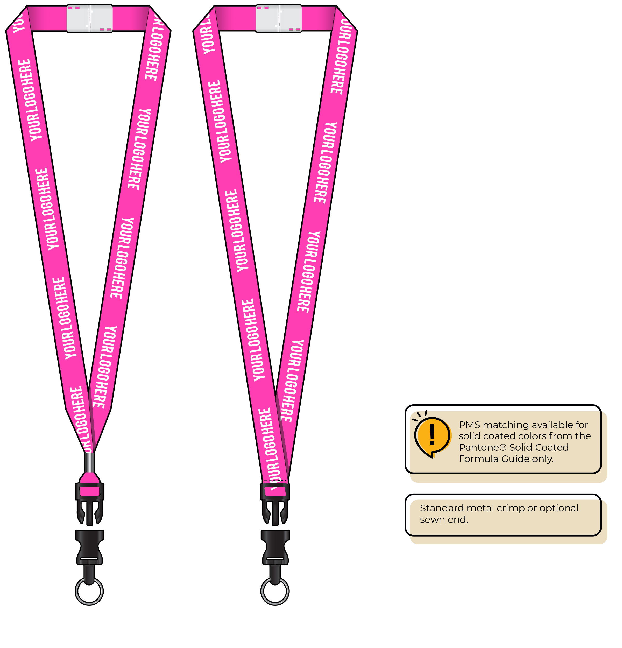 BHN013 | 3/4" Neon MicroWeave Silkscreen Lanyards :: DETACH BUCKLE