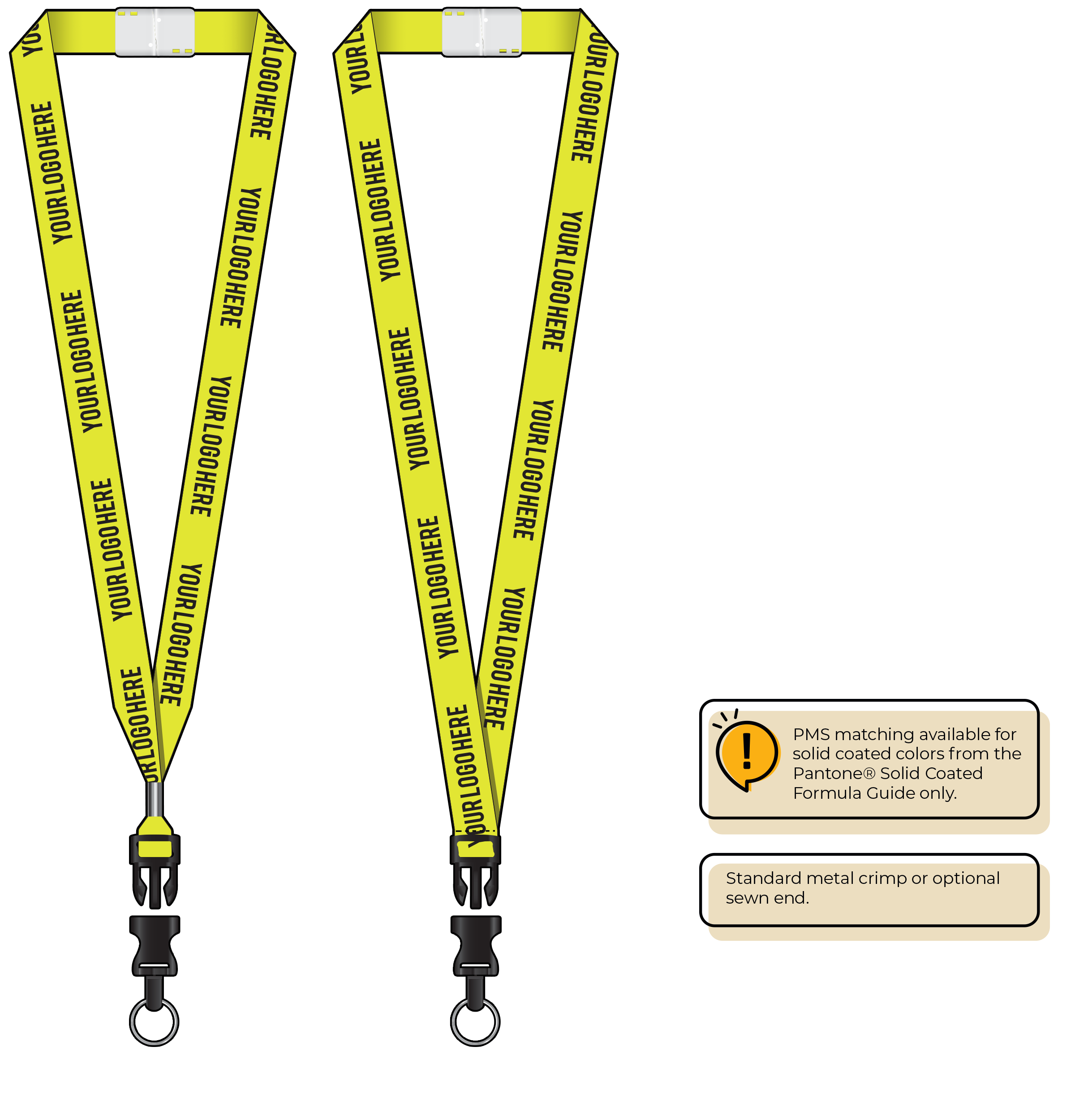 BHN013 | 3/4" Neon MicroWeave Silkscreen Lanyards :: DETACH BUCKLE