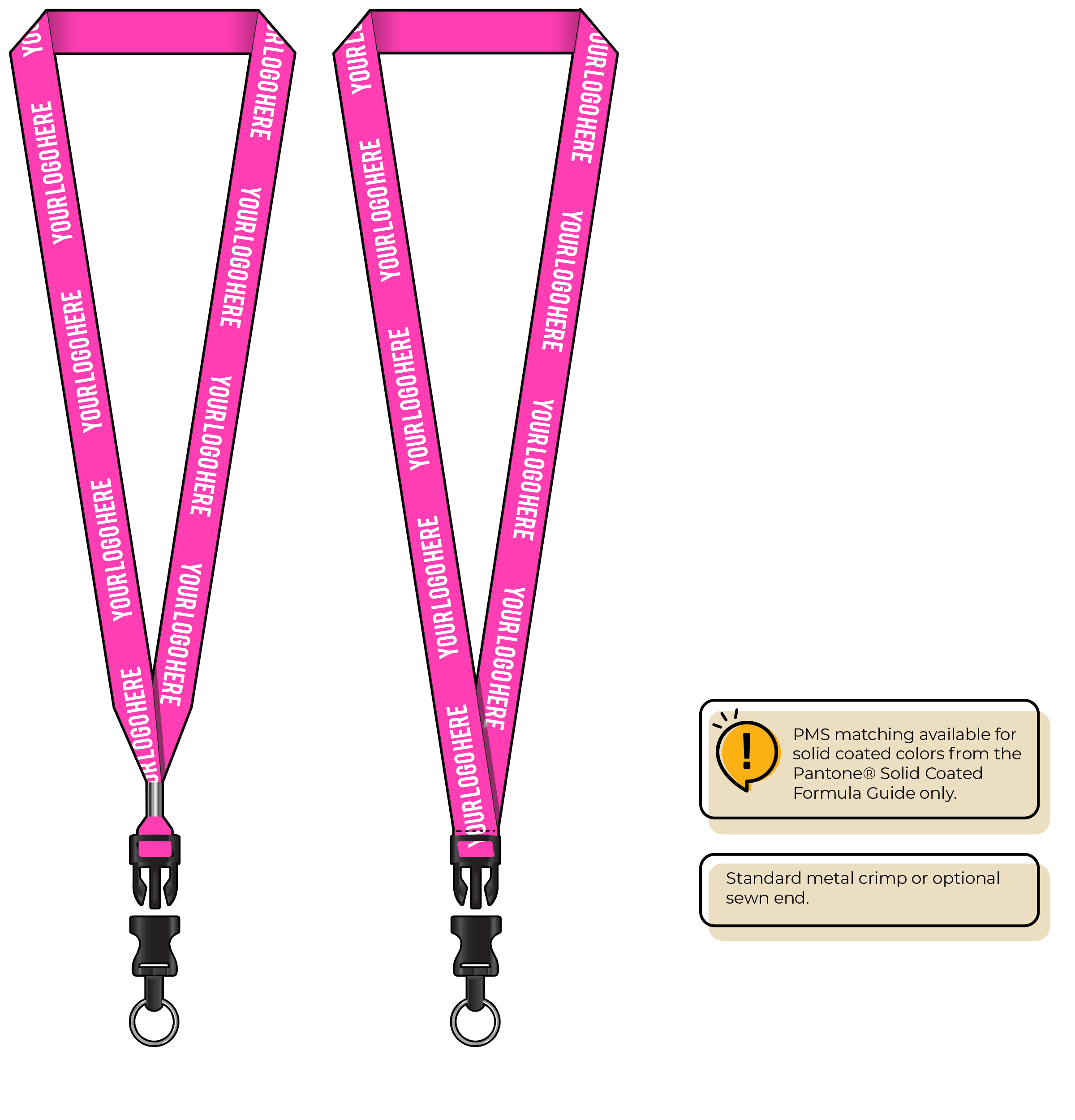 BHN013 | 3/4" Neon MicroWeave Silkscreen Lanyards :: DETACH BUCKLE